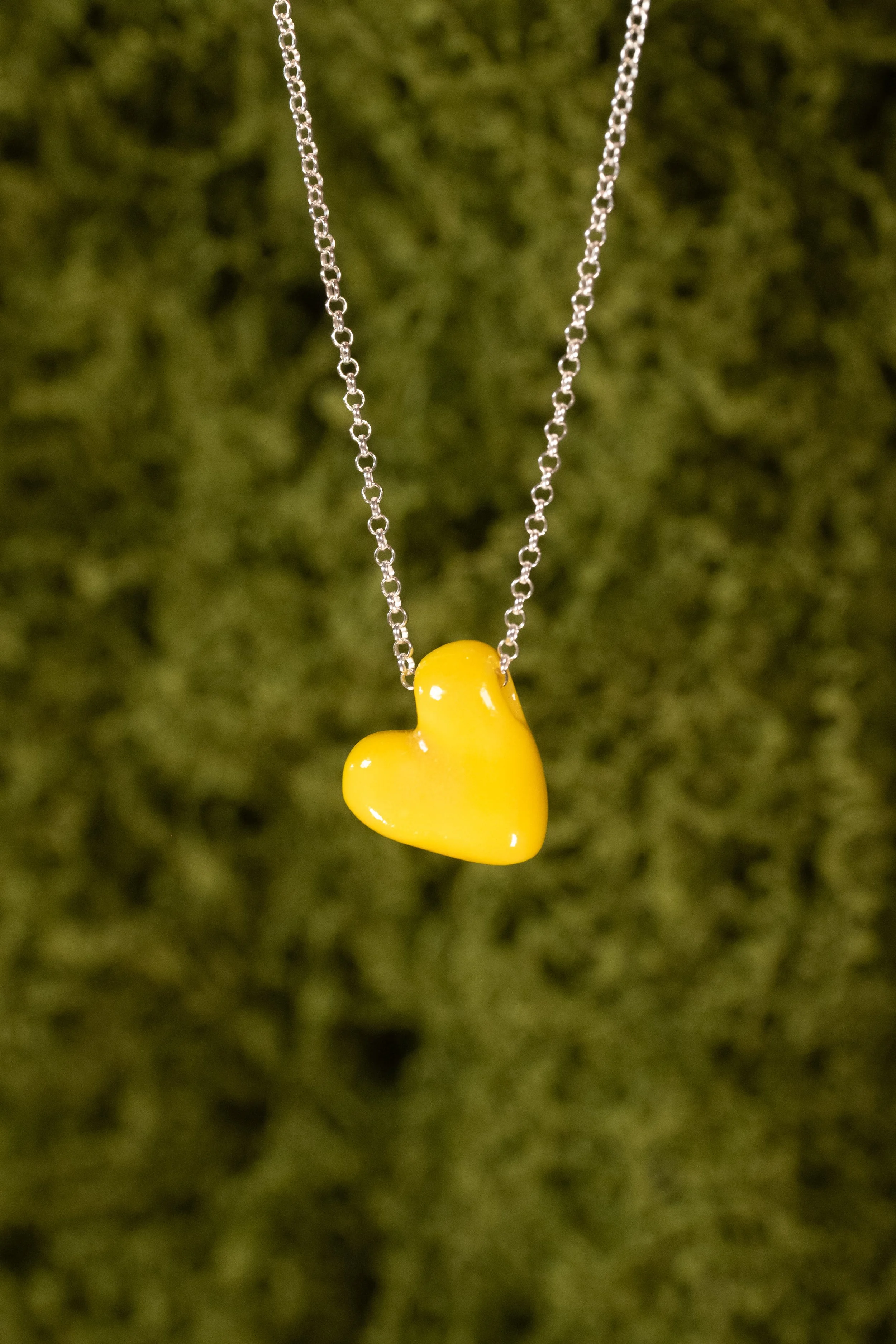 Yellow Heart Pendant Necklace