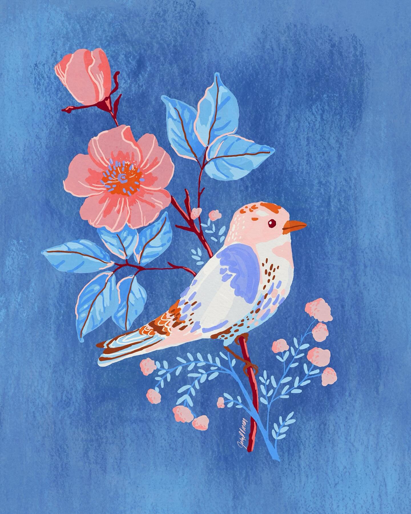 More gouache practice today with @glanzgraphics brushes and practice exercise (composition not mine). I enjoy working another artist&rsquo;s process to practice a new media or technique but I can&rsquo;t wait to make it my own. I&rsquo;ve been wantin