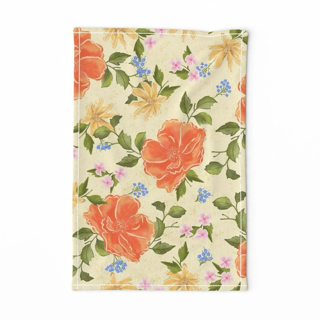 I&rsquo;m bummed I missed the submission by an hour due to work and a computer issue. Nonetheless, here is my Vintage Heirloom floral. Poppies and forget me nots with some distressed effects. Never done anything in a butter yellow.