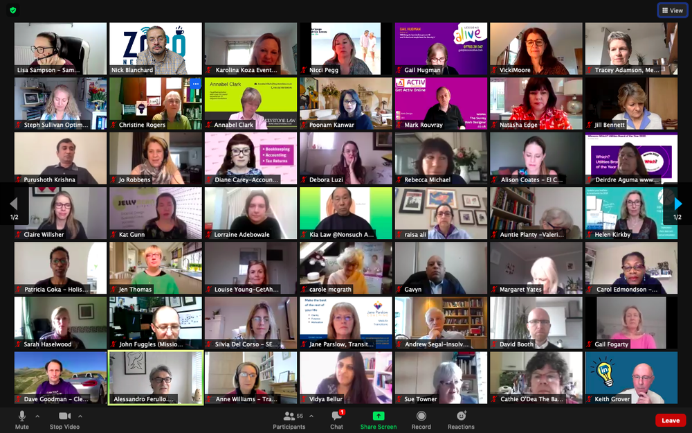 A Zoco Main Monthly on Zoom: a gallery of around fifty members