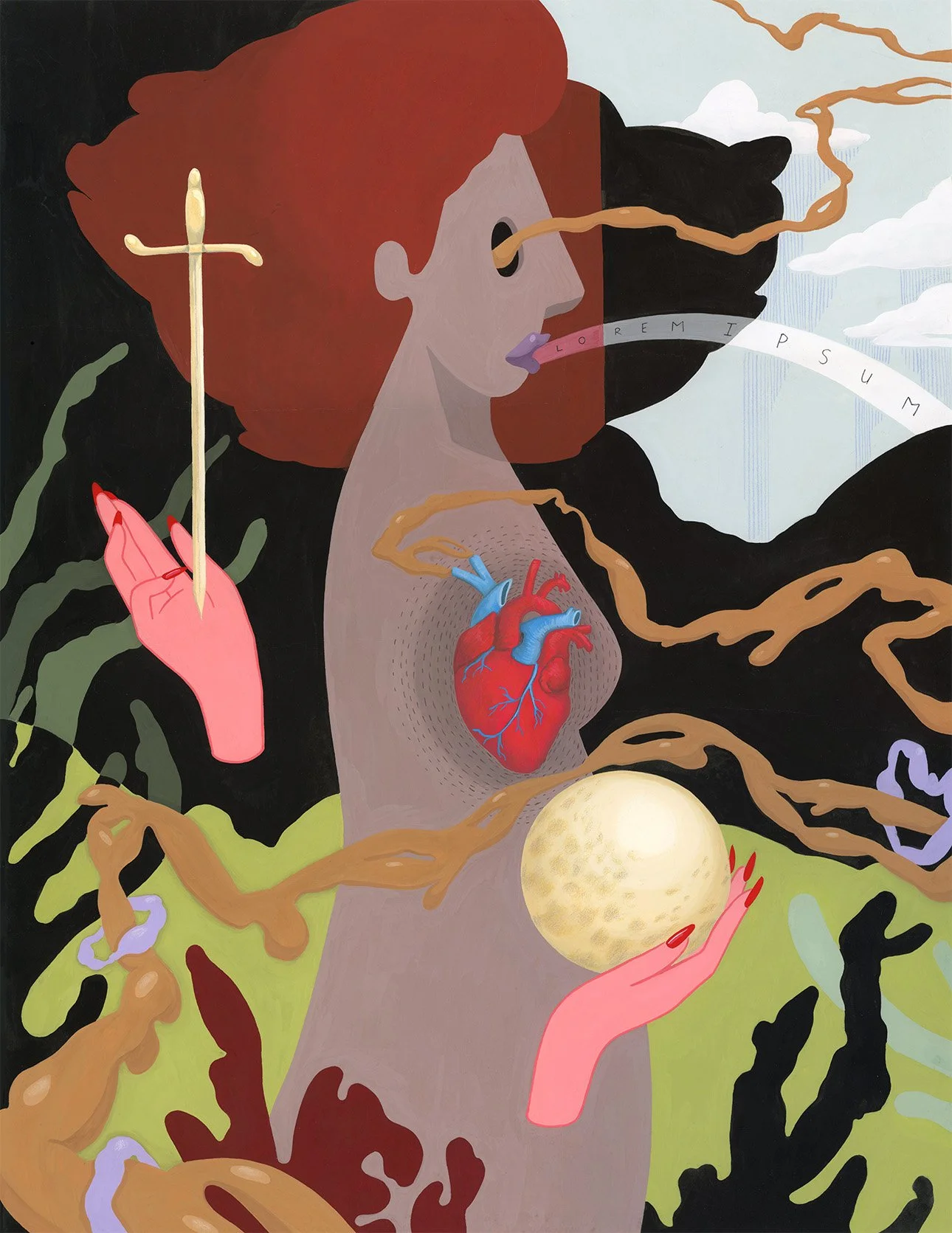 Raven | Gouache & Colored Pencil, 2024