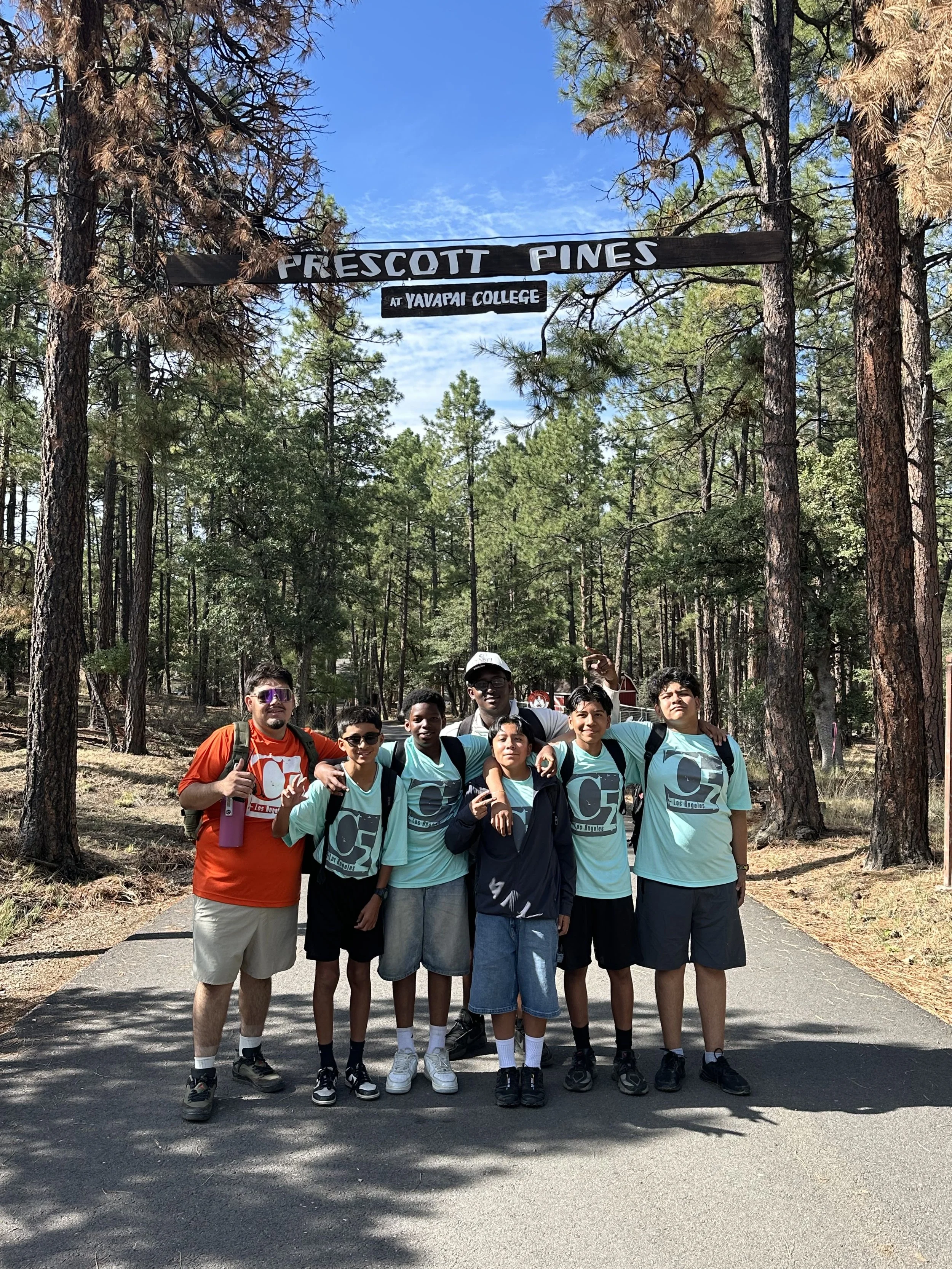 Students and staff at Camp Prescott Pines