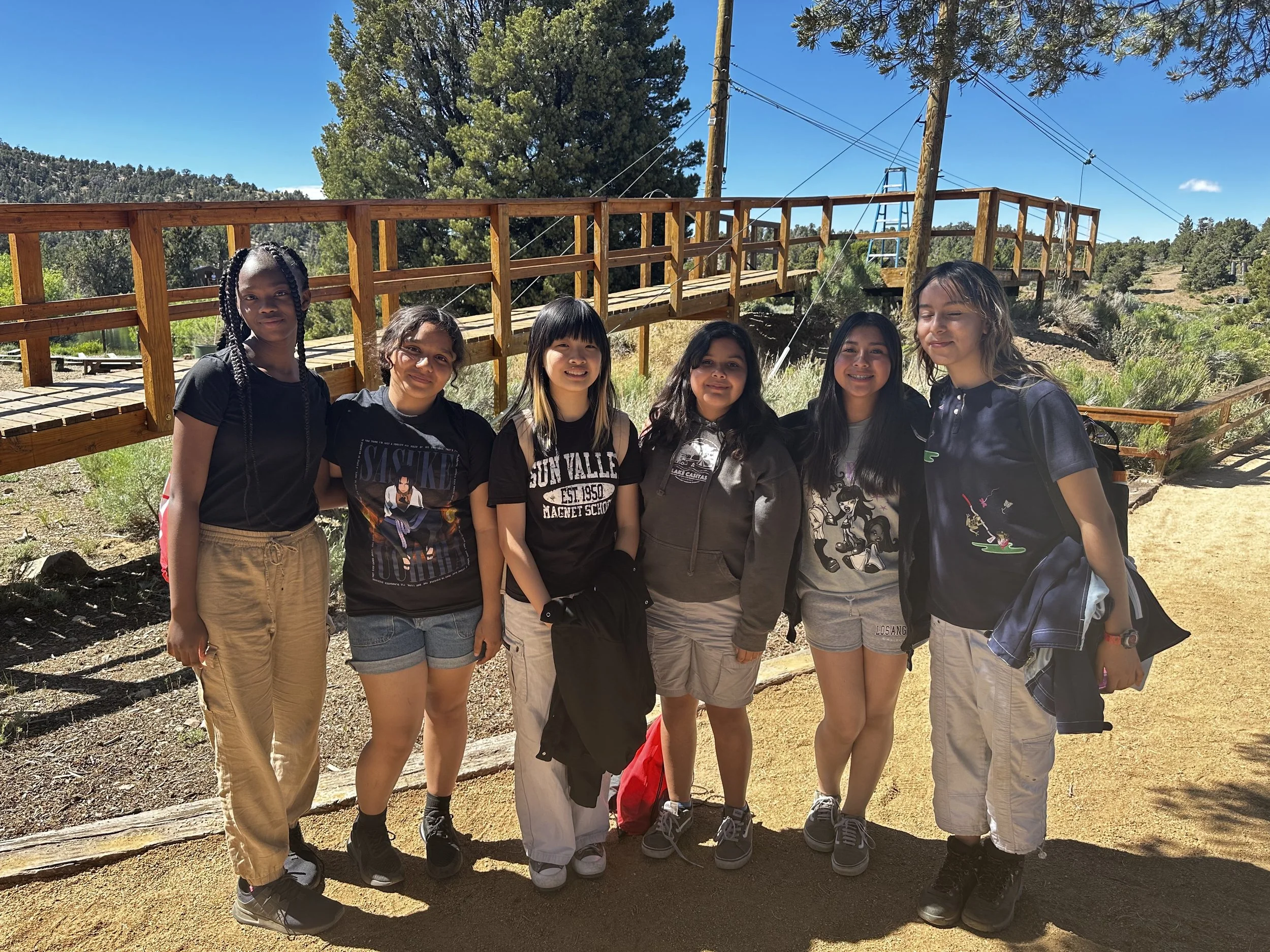 Students at camp smiling at camera