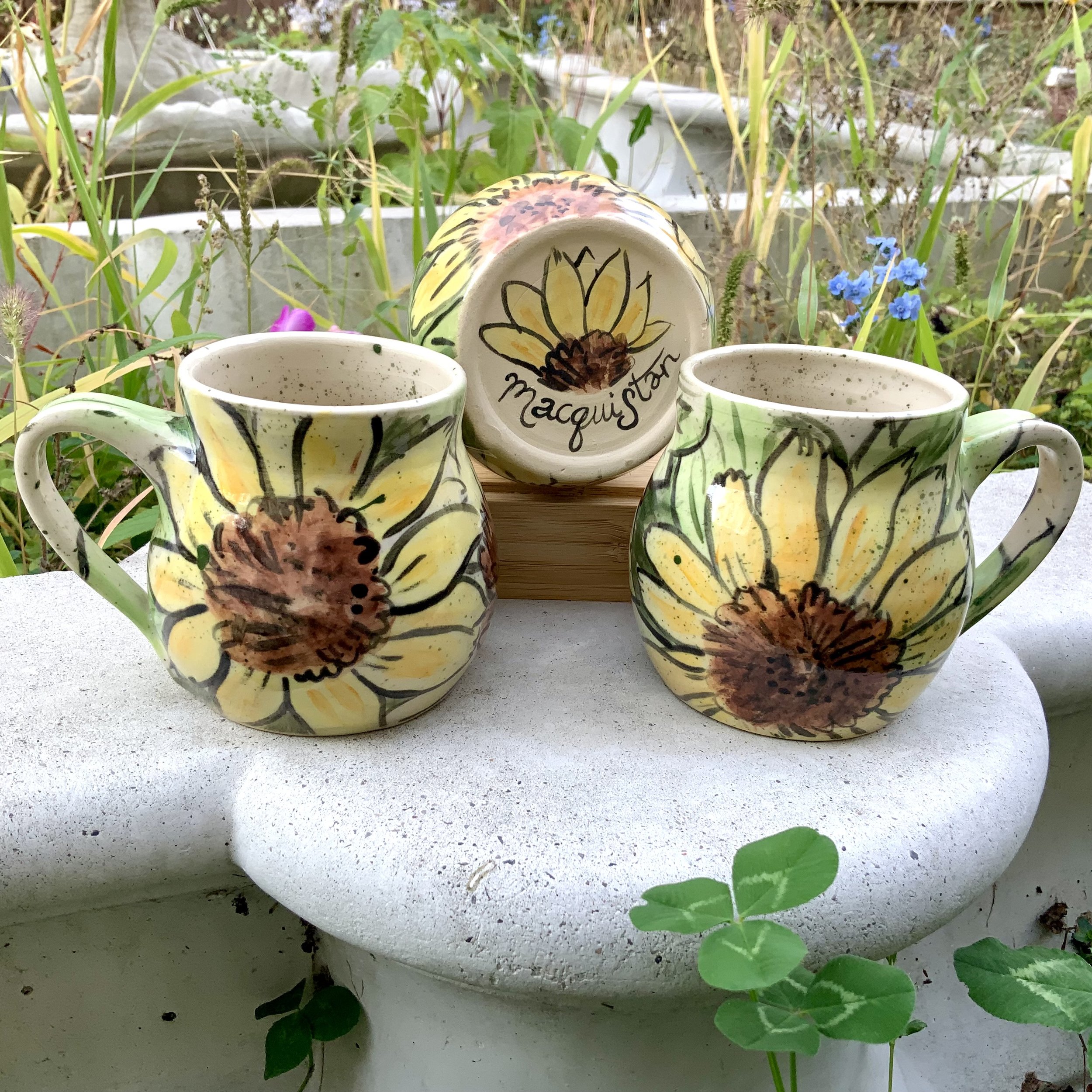 Sunny-Flower Mugs! For the simple joy of sunflowers. 