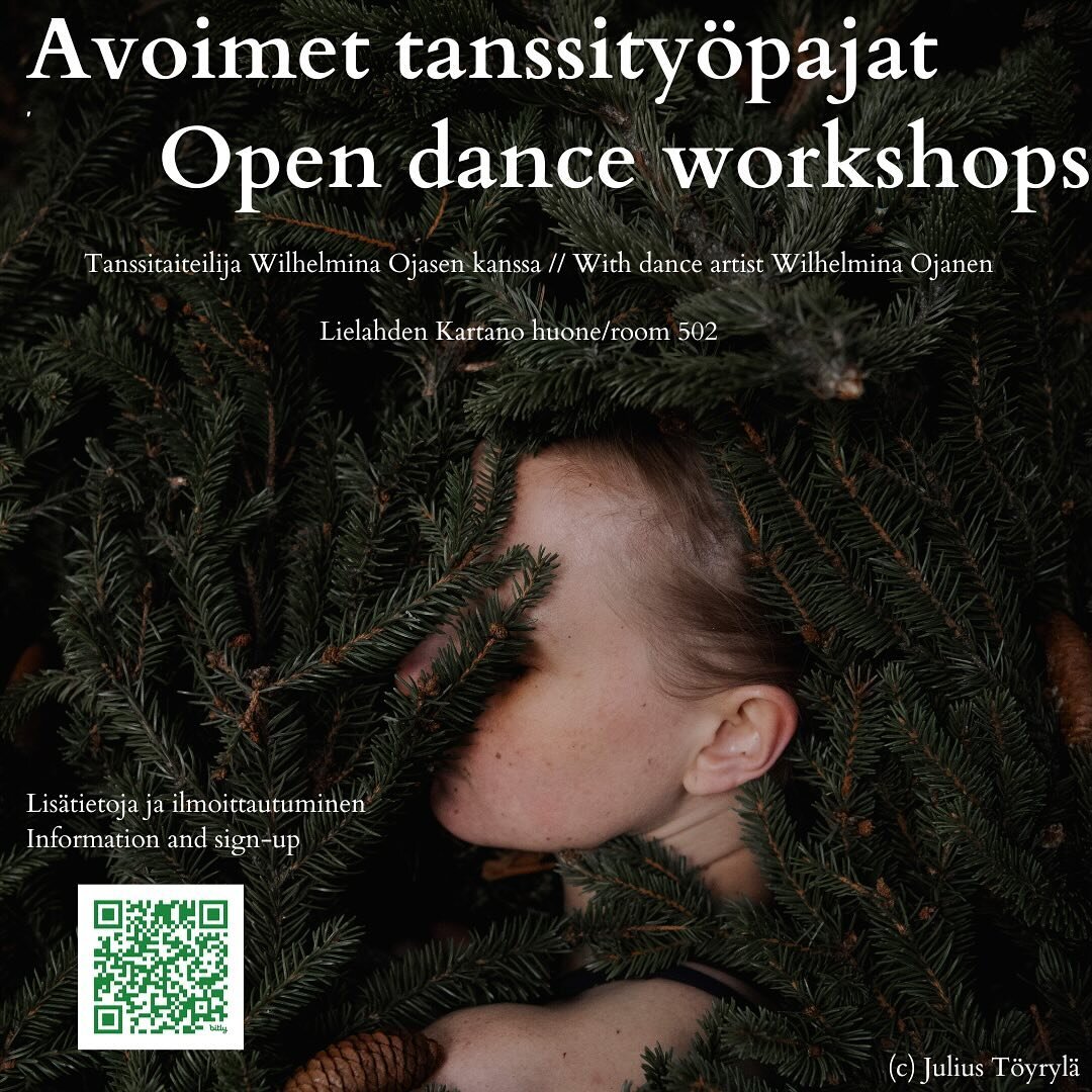 Welcome to the open dance workshops exploring care and connection to earth in room 502 of Lielahti Manor! Registering for the workshops in advance using the form (link in bio) is mandatory.

As part of Kulttuurin V&auml;litilat working period, dance 