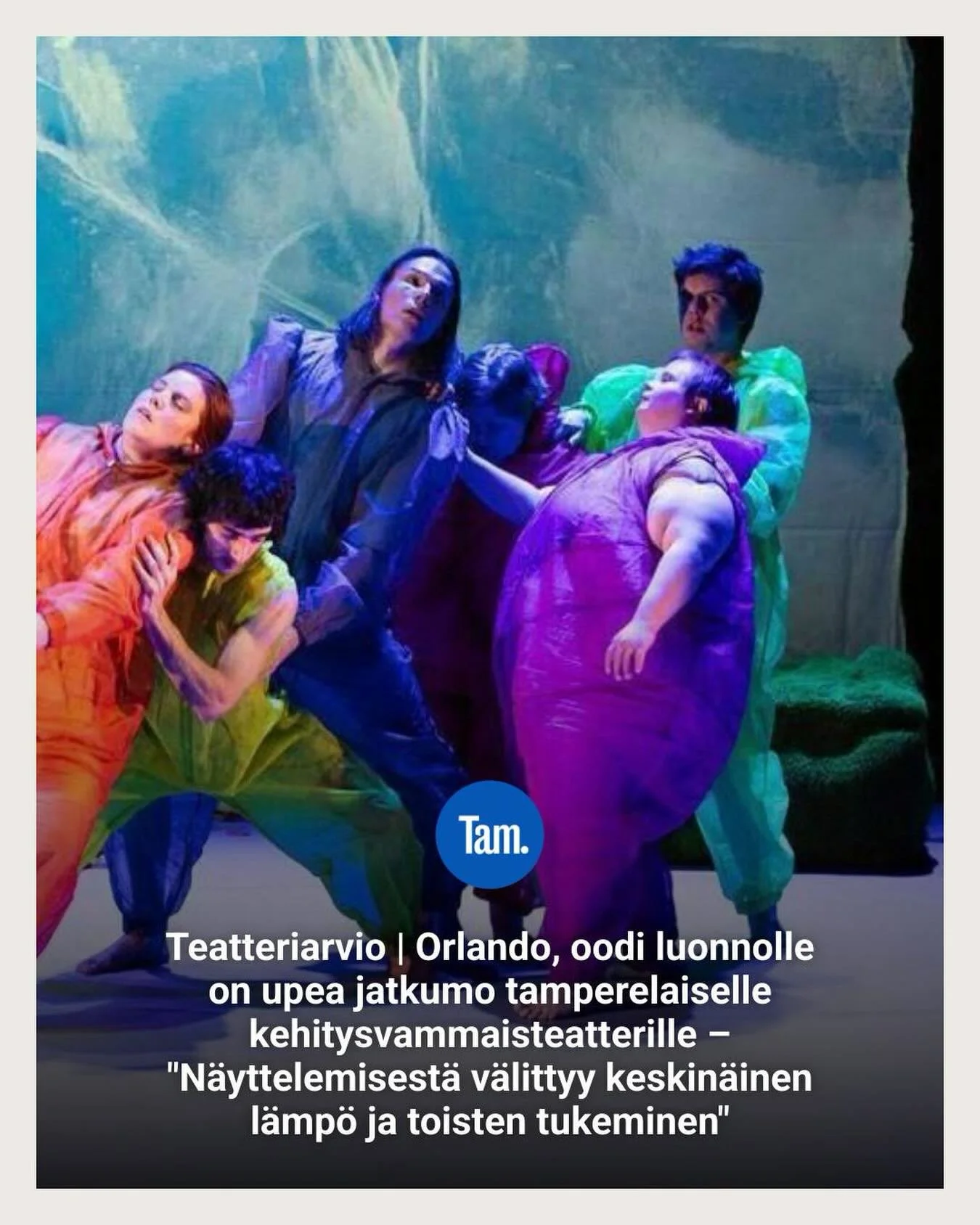 Hieno arvio meid&auml;n Orlando, oodi luonnolle tanssiesityksest&auml; @tamperelainenofficial lehdess&auml; 💚

&rdquo;Yhteisty&ouml;n&auml; on syntynyt h&auml;ik&auml;isev&auml;n kaunis ja runollinen esitys, joka imaisee katsojat kuin l&auml;mpim&au