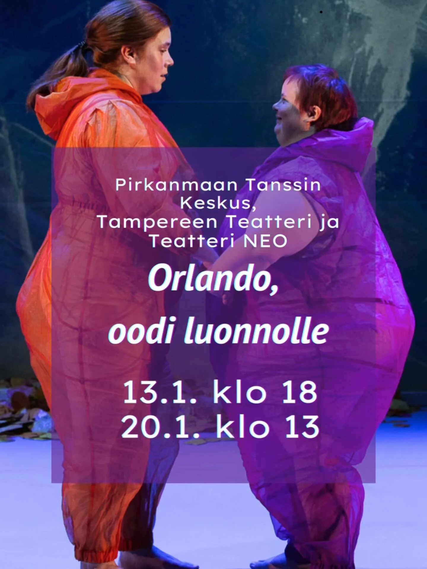Kiitellyn &rdquo;Orlando, oodi luonnolle&rdquo; -teoksen viimeiset esitykset n&auml;hd&auml;&auml;n tammikuussa Frenckell-n&auml;ytt&auml;m&ouml;ll&auml;:

💜 13.1. klo 18
💜 20.1. klo 13

Oma lippu kannattaa hankkia pikapikaa bion linkist&auml; tai 