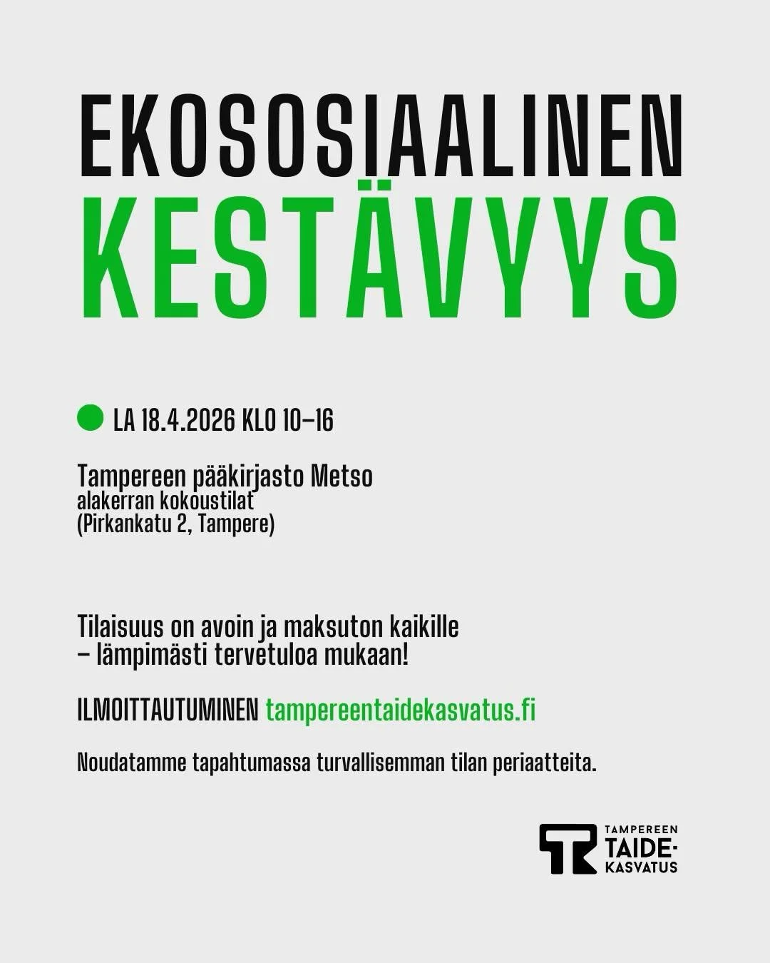 Viel&auml; on pari paikkaa vapaana mun liikkeellisess&auml; ty&ouml;pajassa la 18.4. klo 10.15-11.30 Ekososiaalinen kest&auml;vyys -keskustelua paremmasta maailmasta tapahtumassa 💚

Ty&ouml;paja 2: Miten voimme pit&auml;&auml; huolta itsest&auml;mme