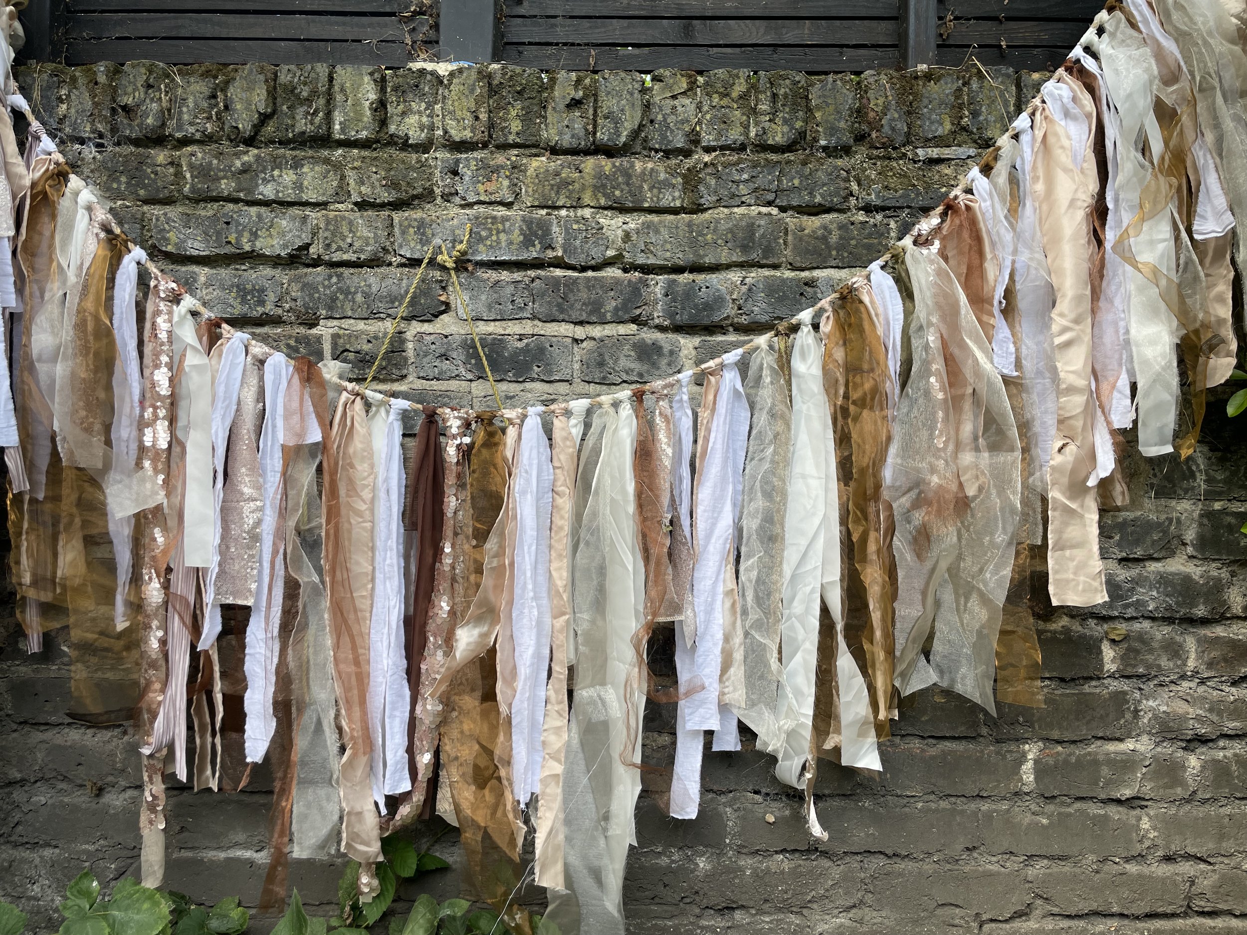 Beige, white, coffee &amp; champagne bunting