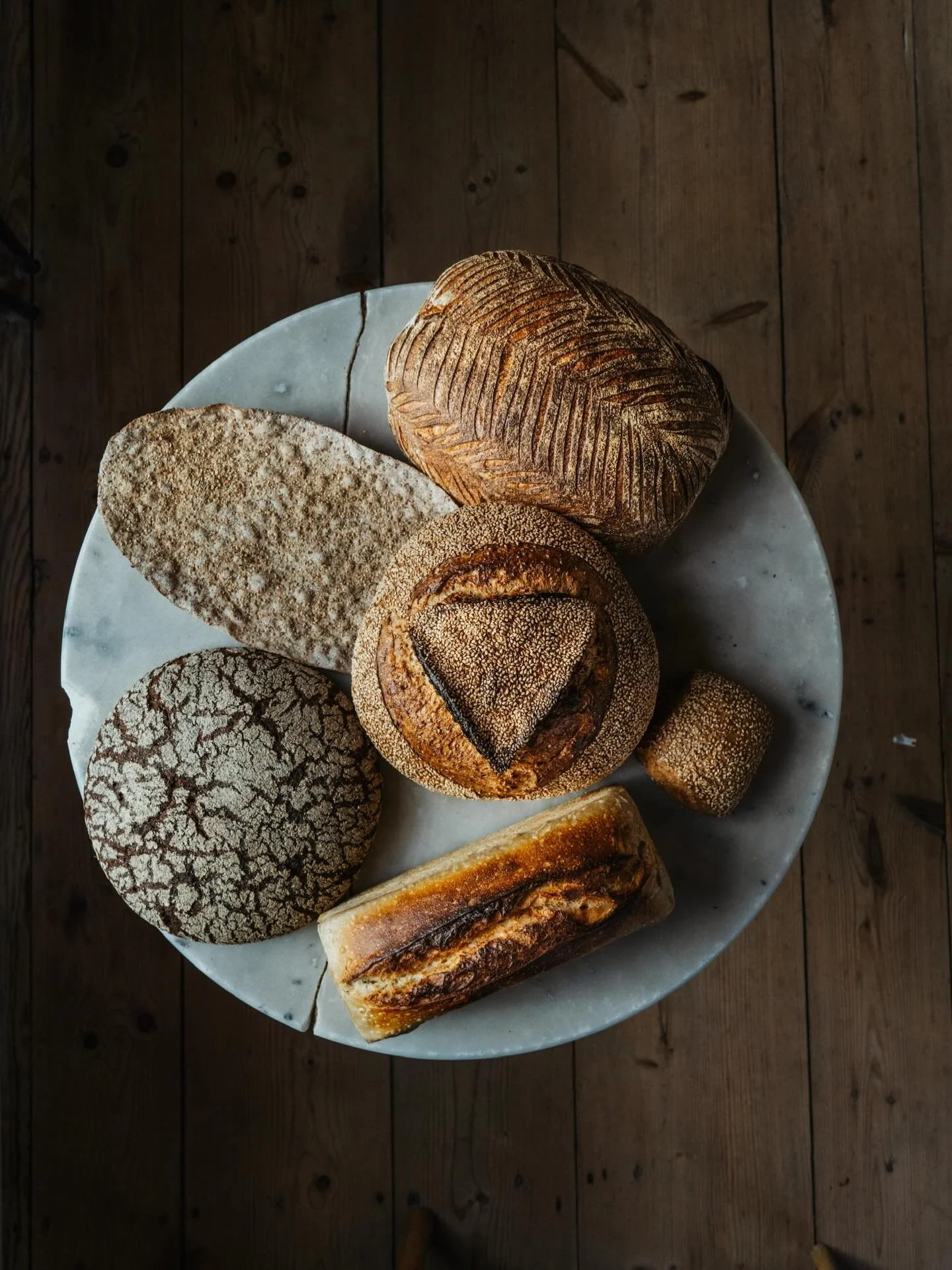 Our beautiful selection of organic sourdough breads 🌾