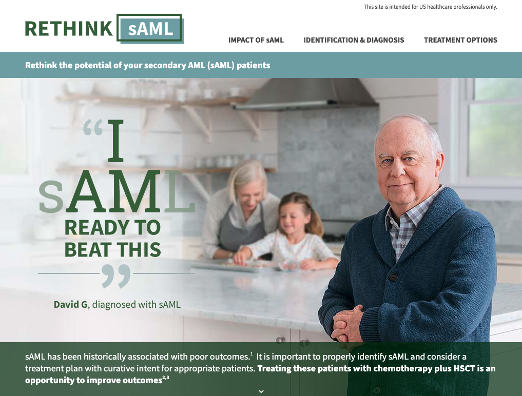 Disease awareness campaign for secondary acute myeloid leukemia, rethinksAML.com