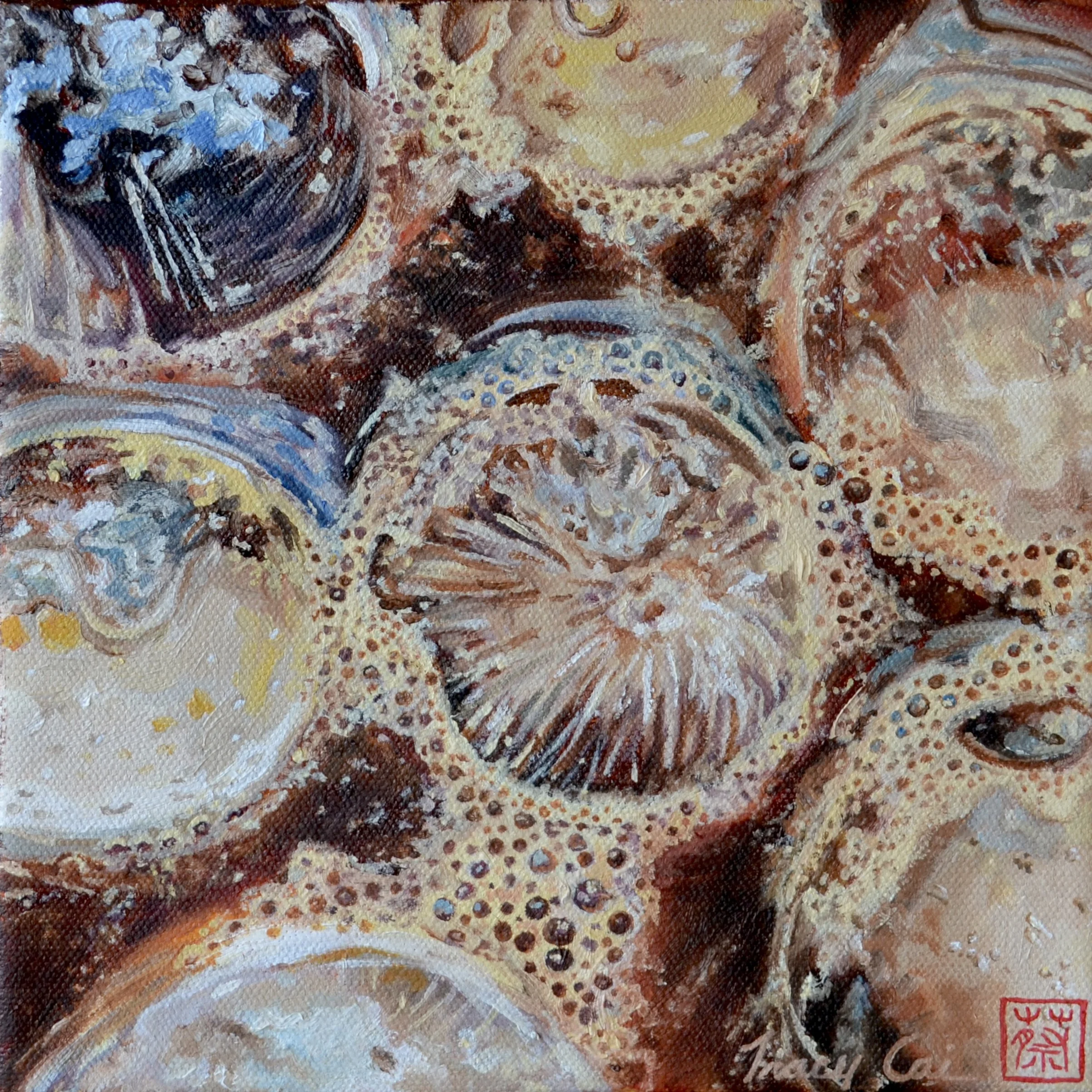  Ice study No.3: "Iced Coffee"   (8"x8", Oil on canvas, 2026) - [sold]