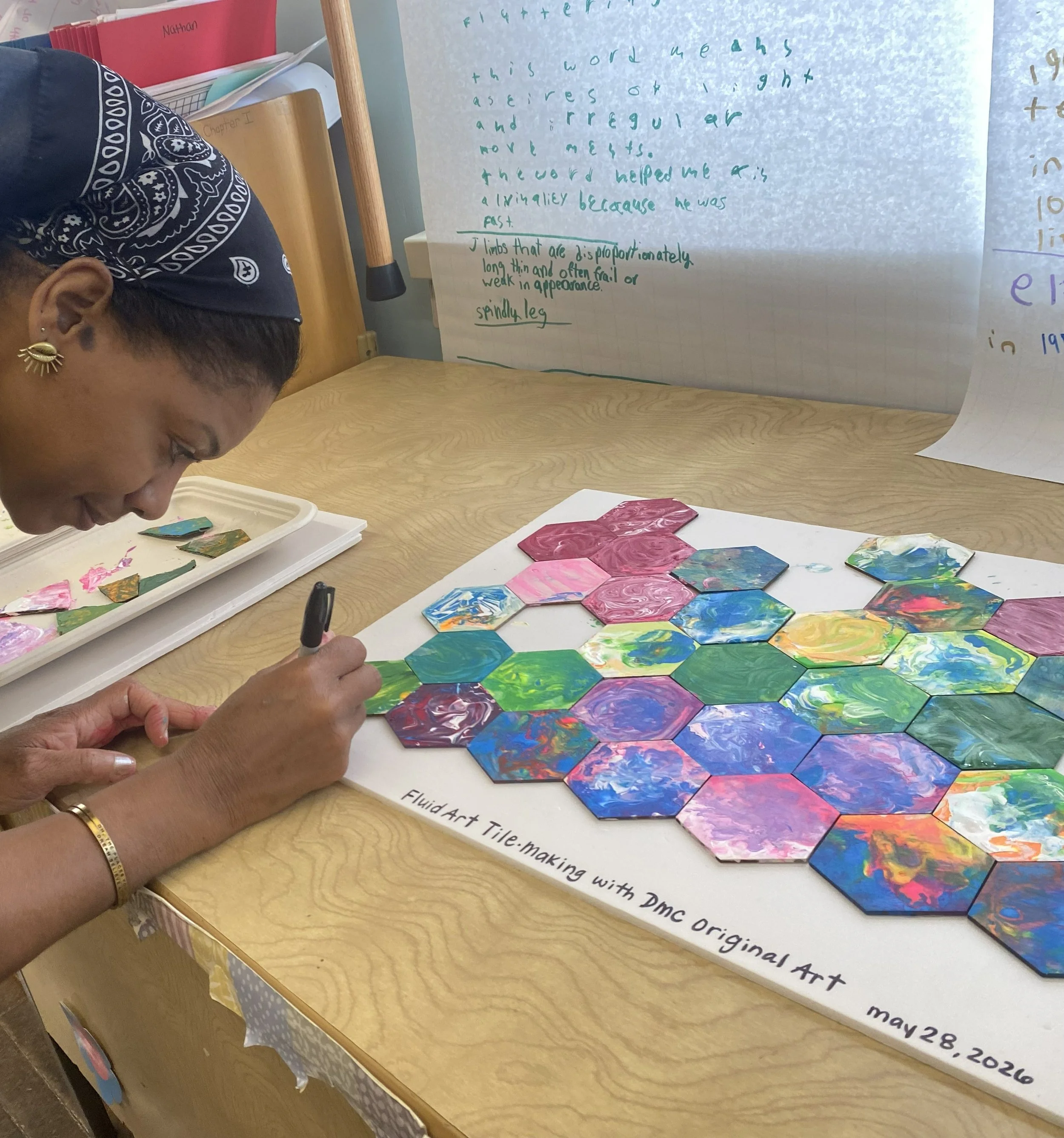 Fluid Art Tile-Making Workshops Bring Creativity, Wellness, and Design Thinking to Brooklyn Students