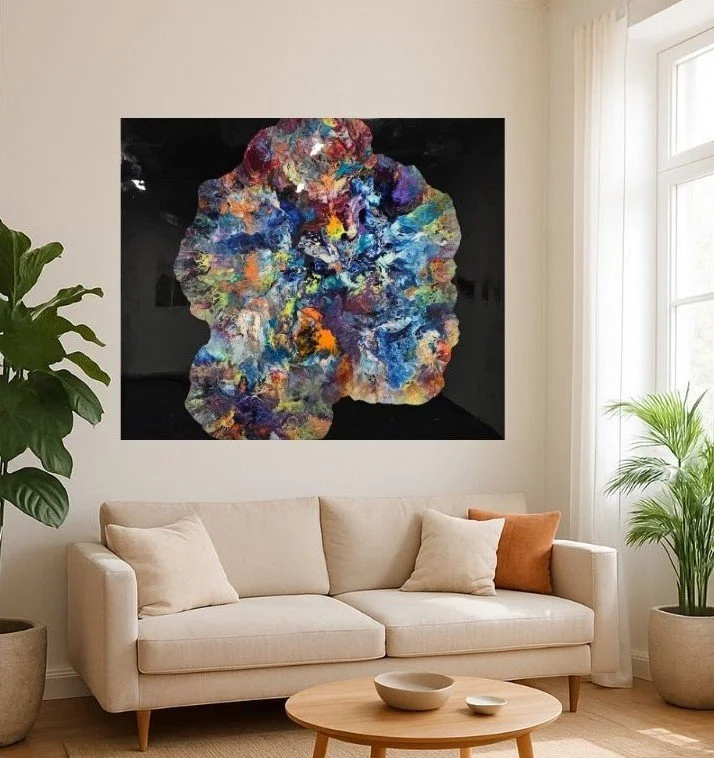 Black Flower: Wooden Wall Art 40"x48"