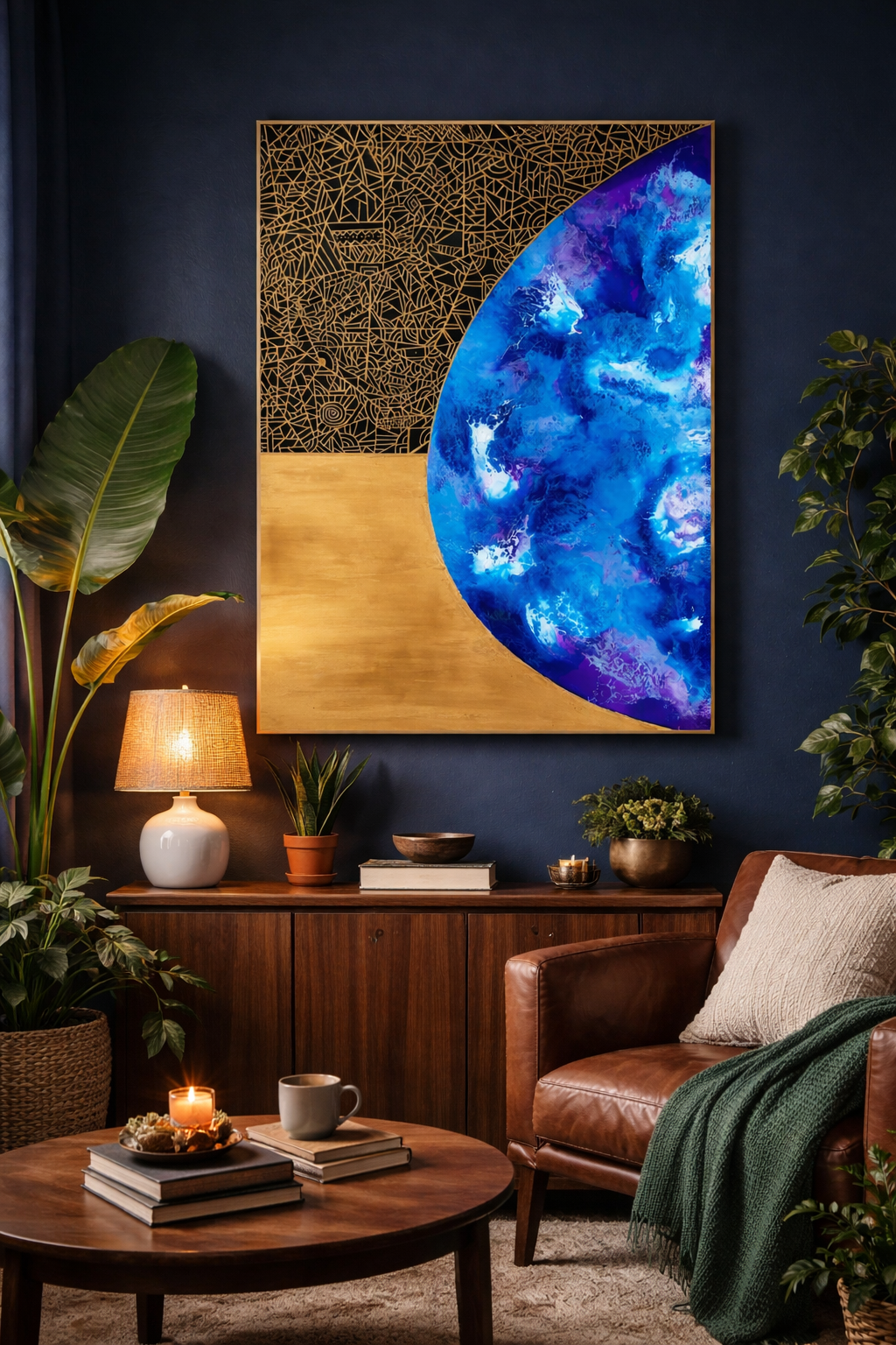 Custom abstract wall art living room or office