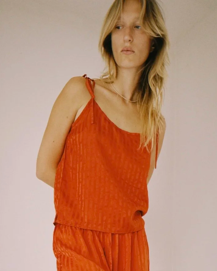 Mandarin Silk Slip Top