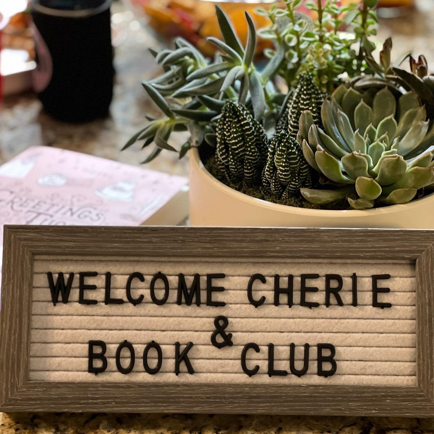 My longtime friend invited me to her #bookclub tonight to talk about their September book choice: #greetingsfromtucson 🌵it was such a great evening. Swipe to the end to see us at our 5th grade graduation!