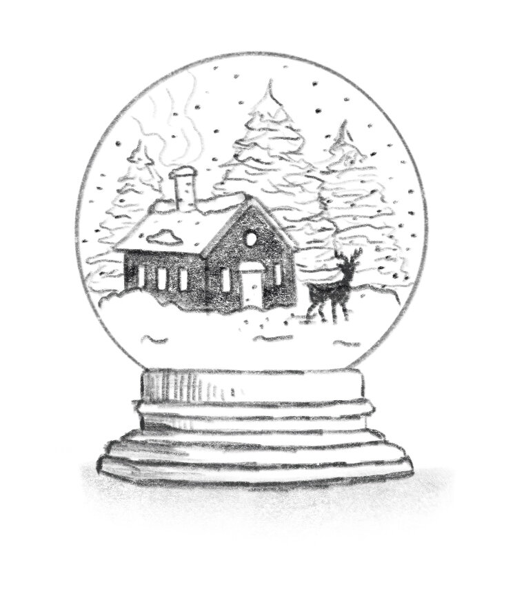 Some illustrations from the book: a snow globe.