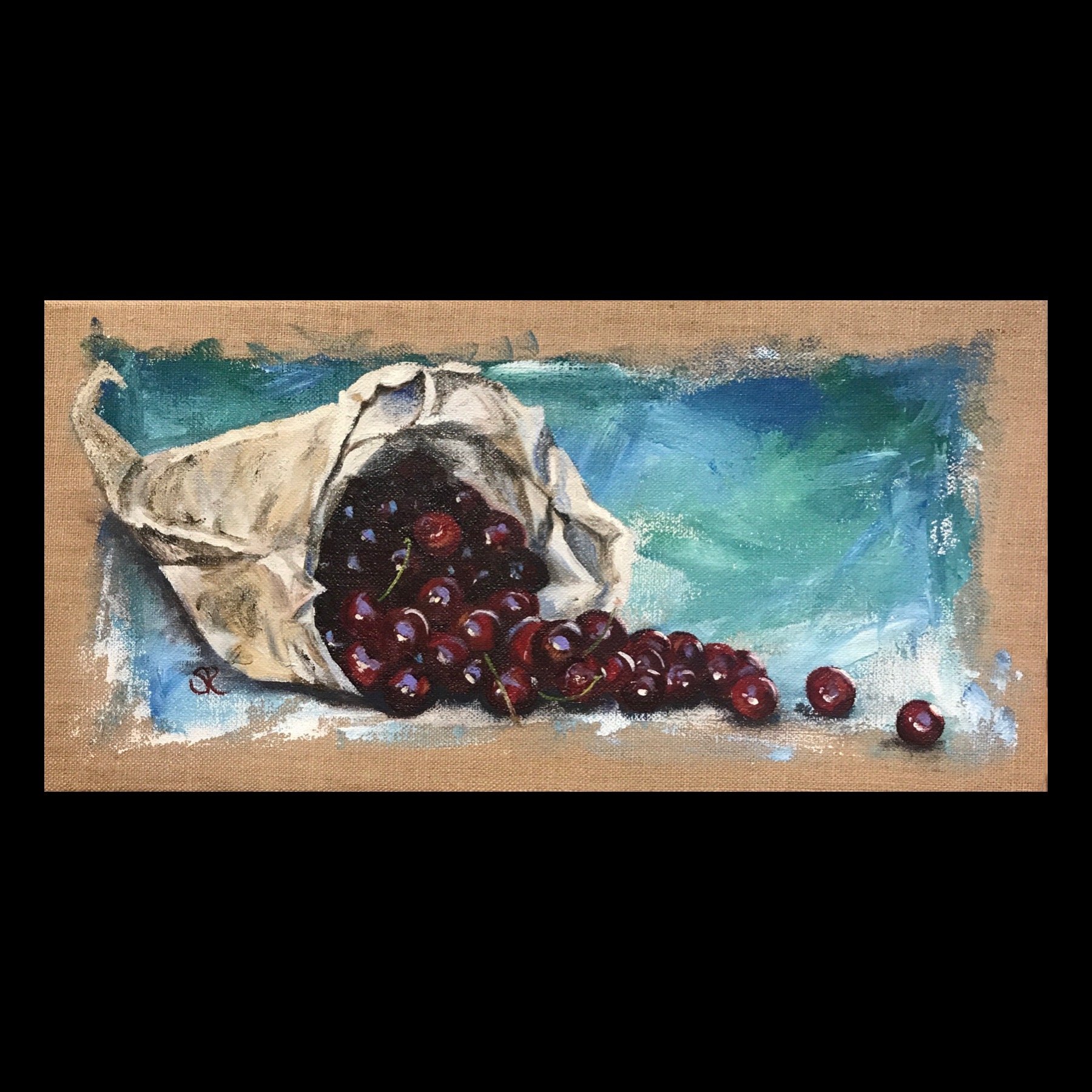Bountiful - Burlap 12" x 24"