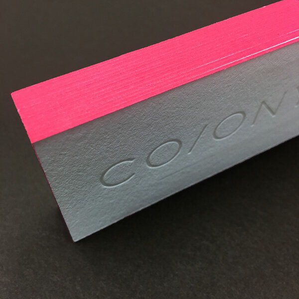 flourescent pink edge deboss letterpress business card.jpg