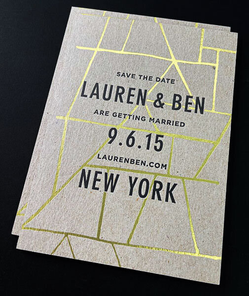 Letterpress Kraft Paper Gold Foil Wedding Invitation.jpg