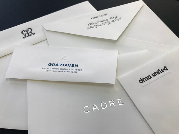 assorted branded letterpress envelopes.jpg