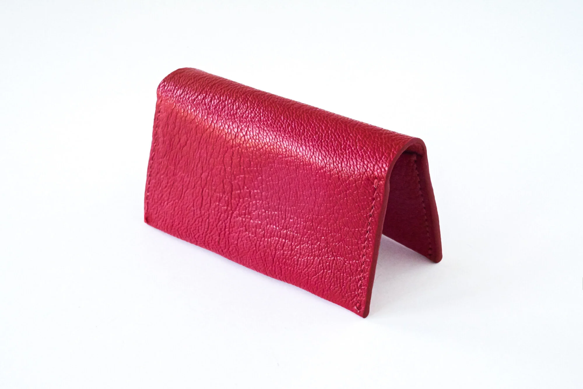 Red Leather Wallet: Chèvre Breteuil