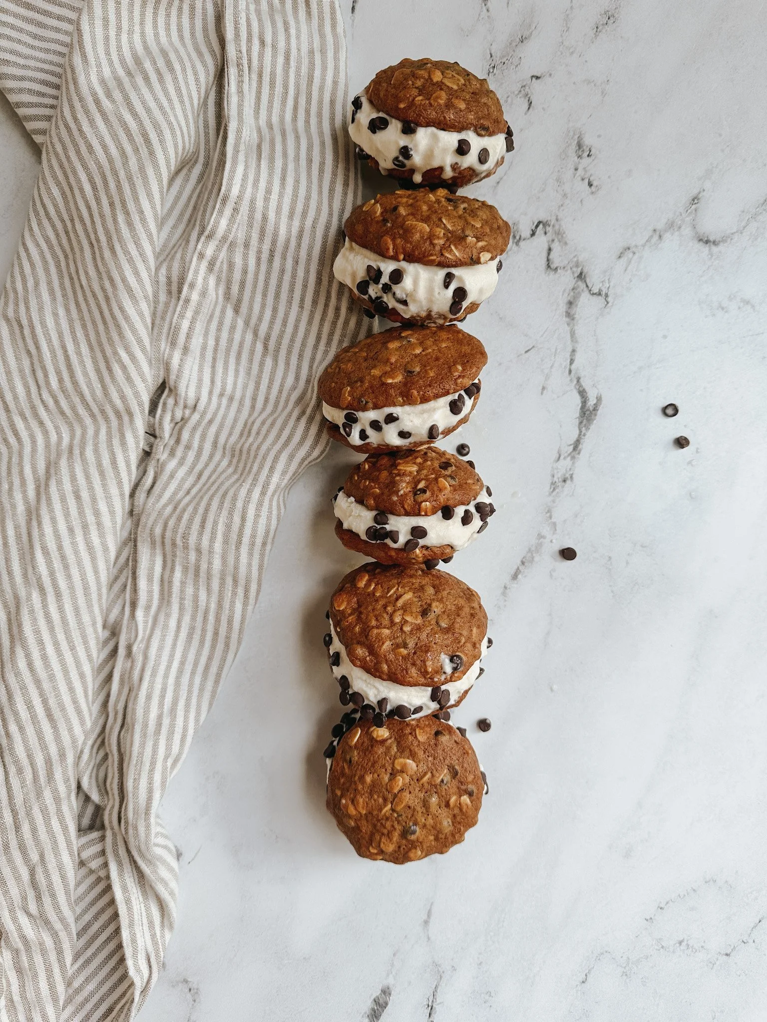 Oatmeal Chocolate Chip Ice Cream Sandwiches
