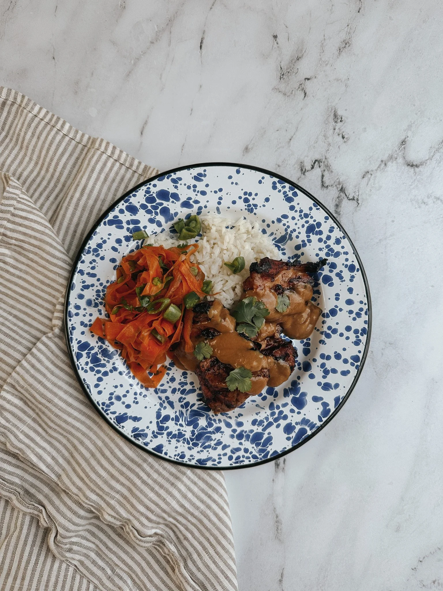 Grilled Chicken Thighs with Peanut Sauce