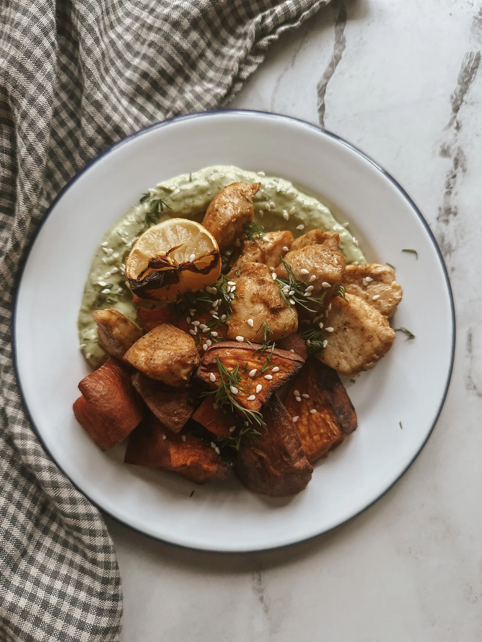 Lemon Chicken Green Goddess Bowl