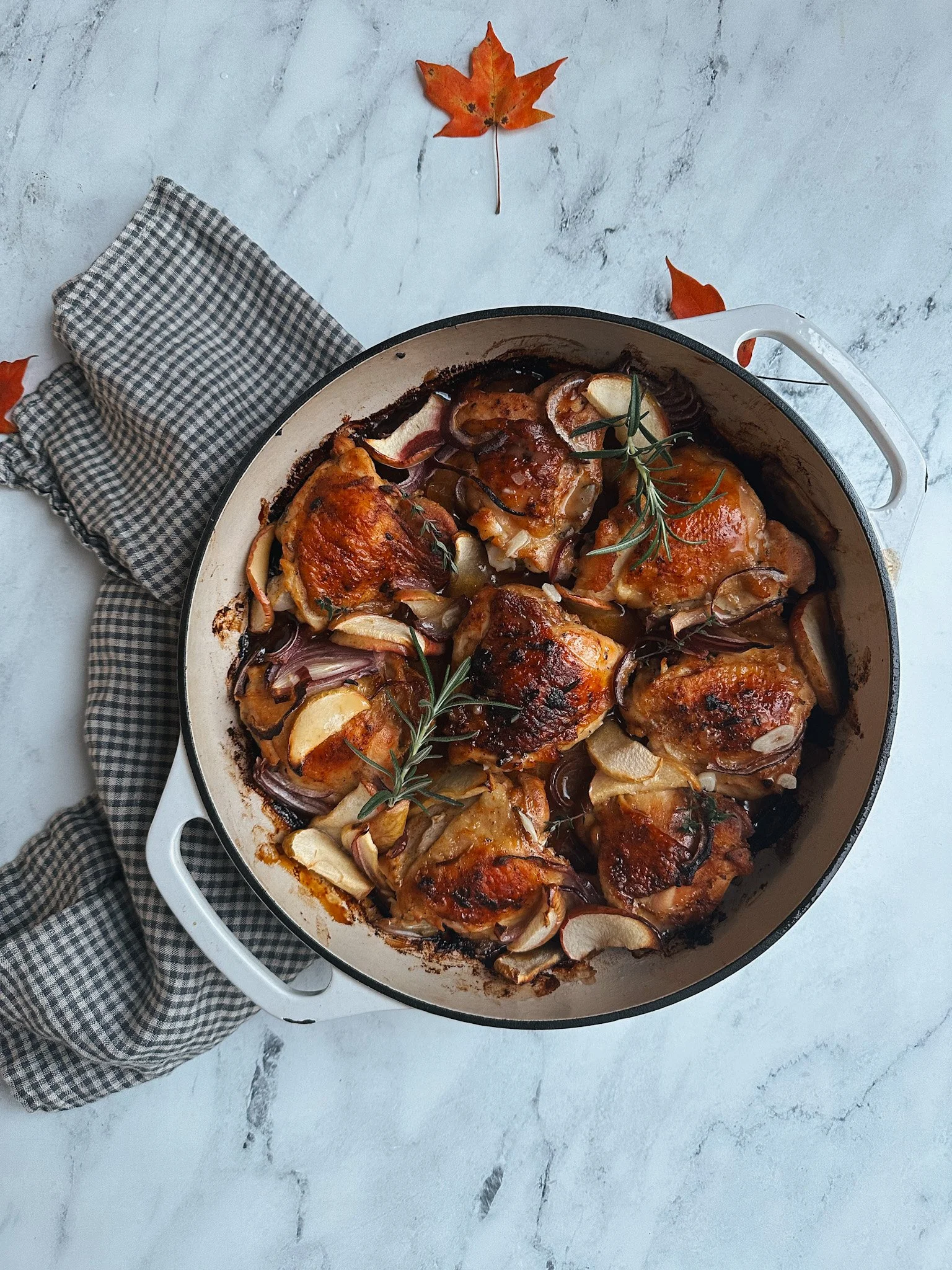 Roast Chicken Thighs with Cider Gravy
