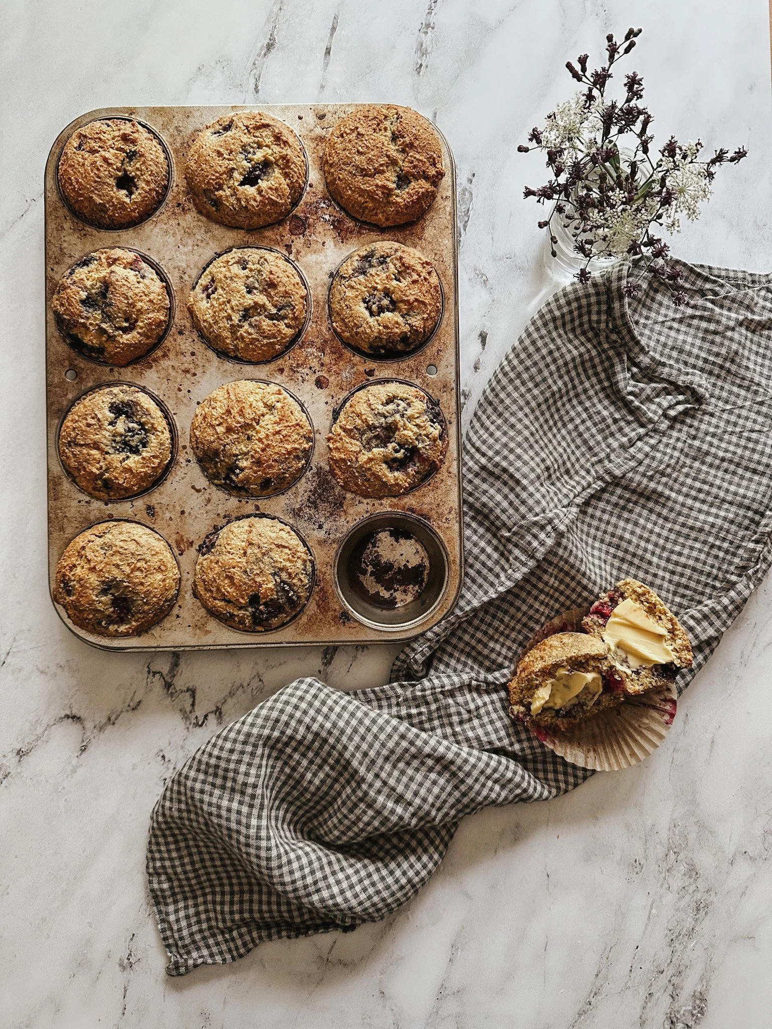 Blackberry Corn Muffins