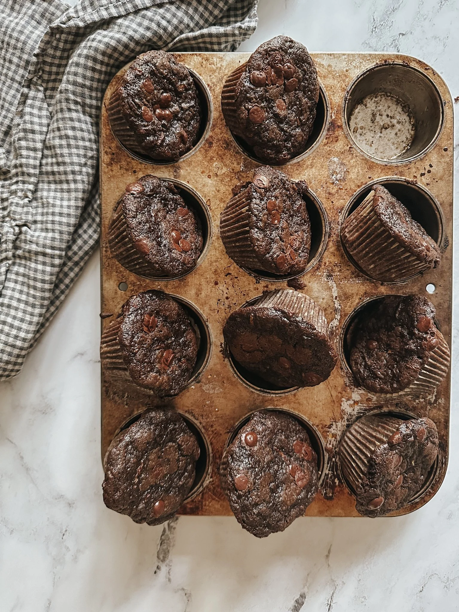 Chocolate Olive Oil Zucchini Muffins
