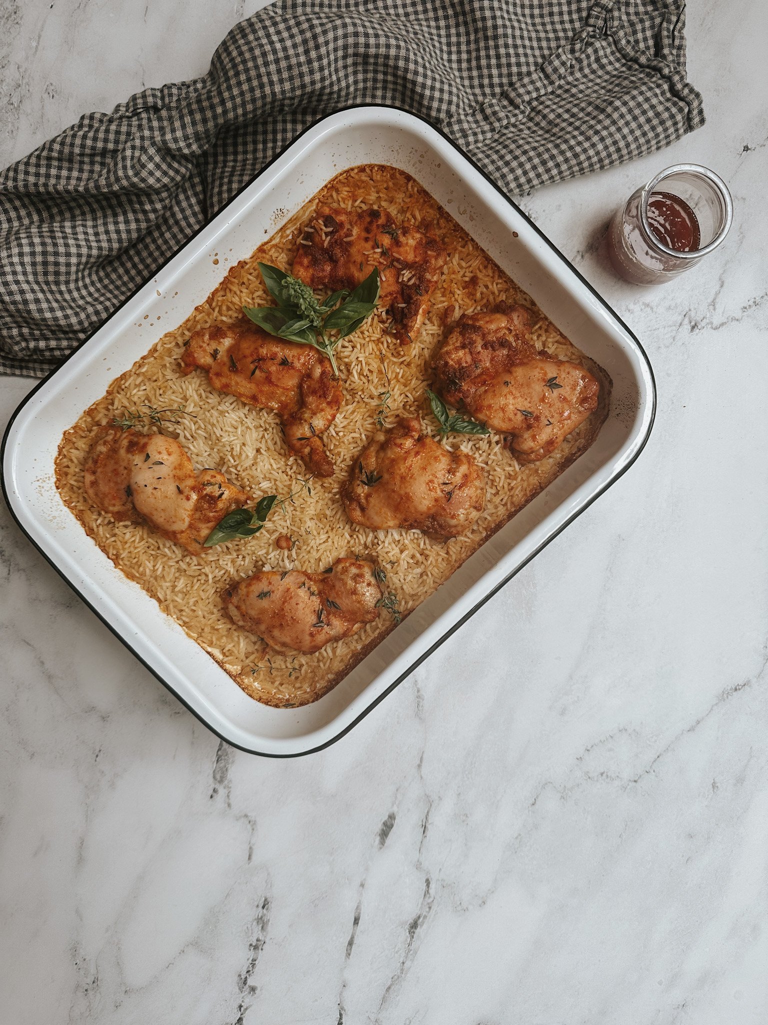 Hot Honey Chicken with Baked Rice