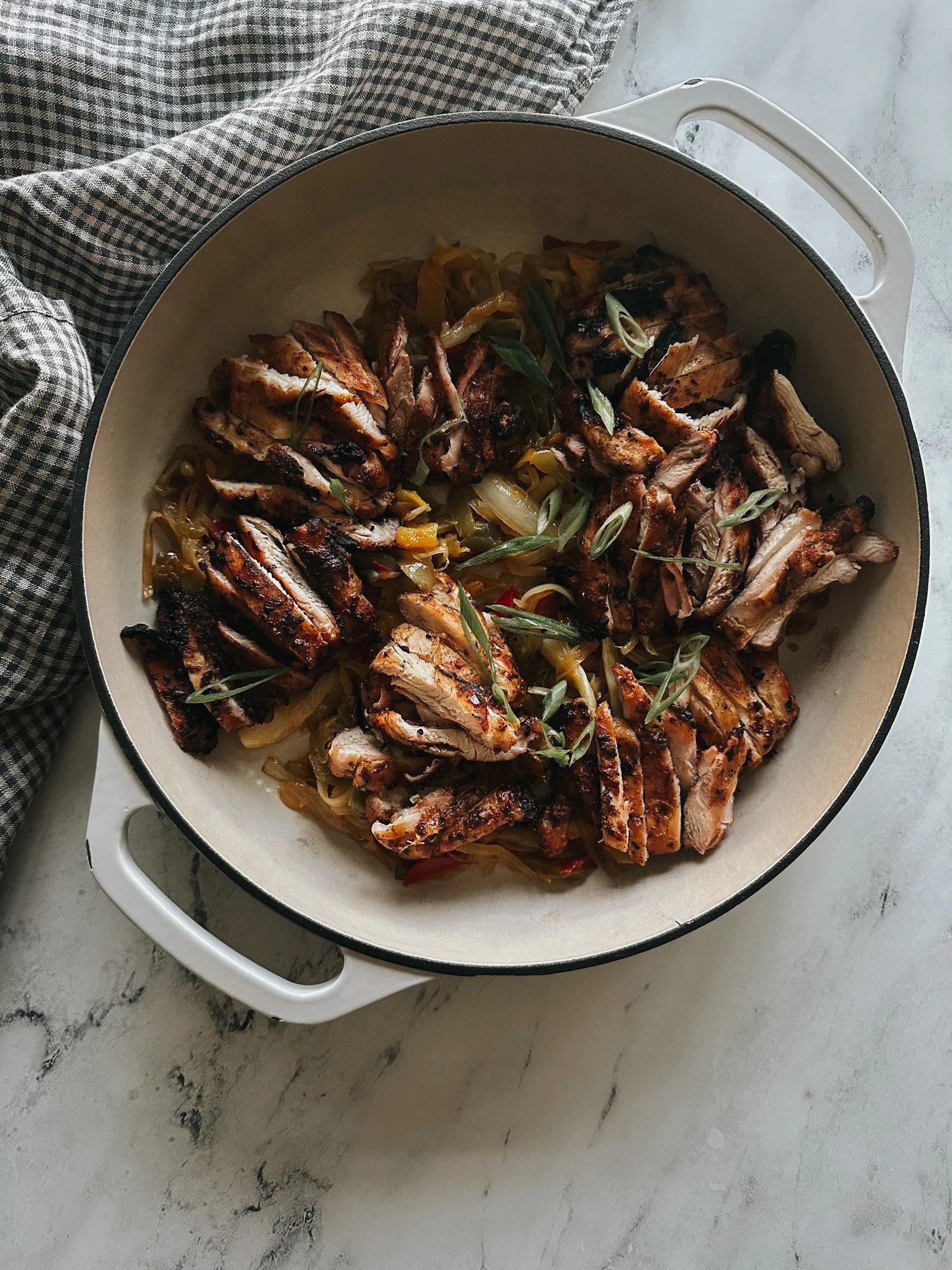 Grilled Chicken Fajitas with Caramelized Peppers &amp; Onions