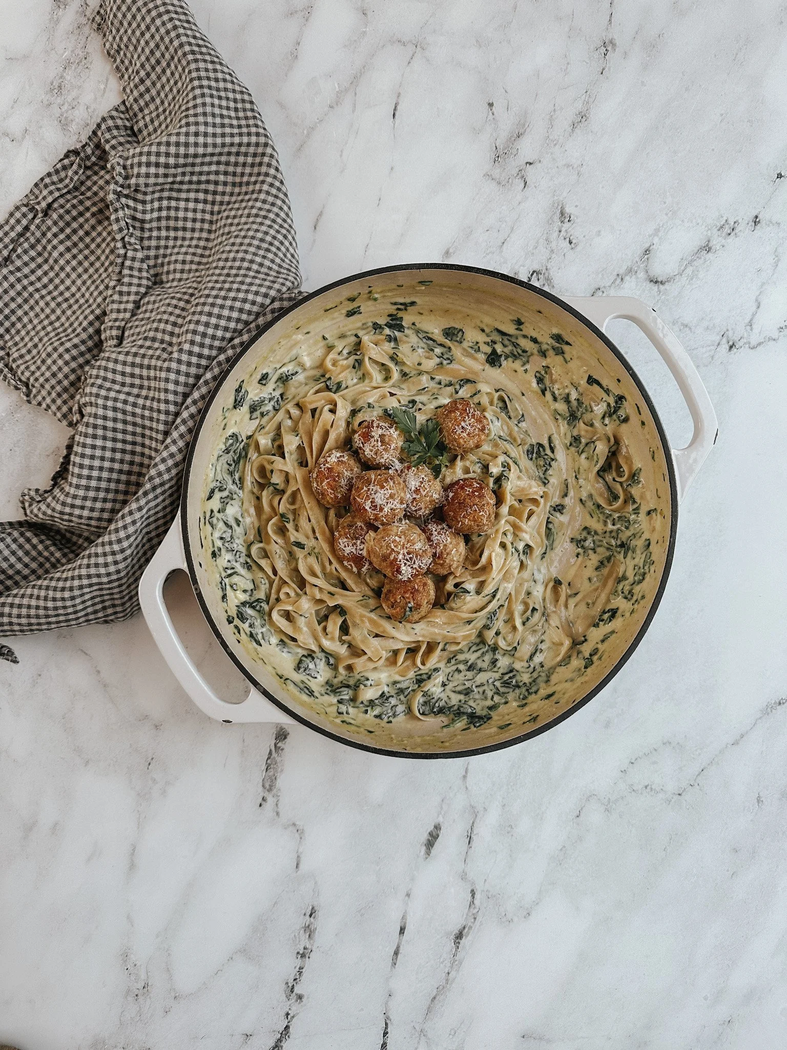 Creamed Swiss Chard Pasta