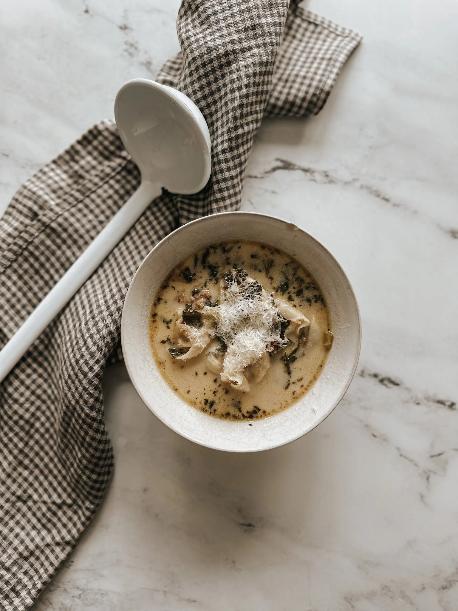 Creamy Sausage &amp; Tortellini Soup