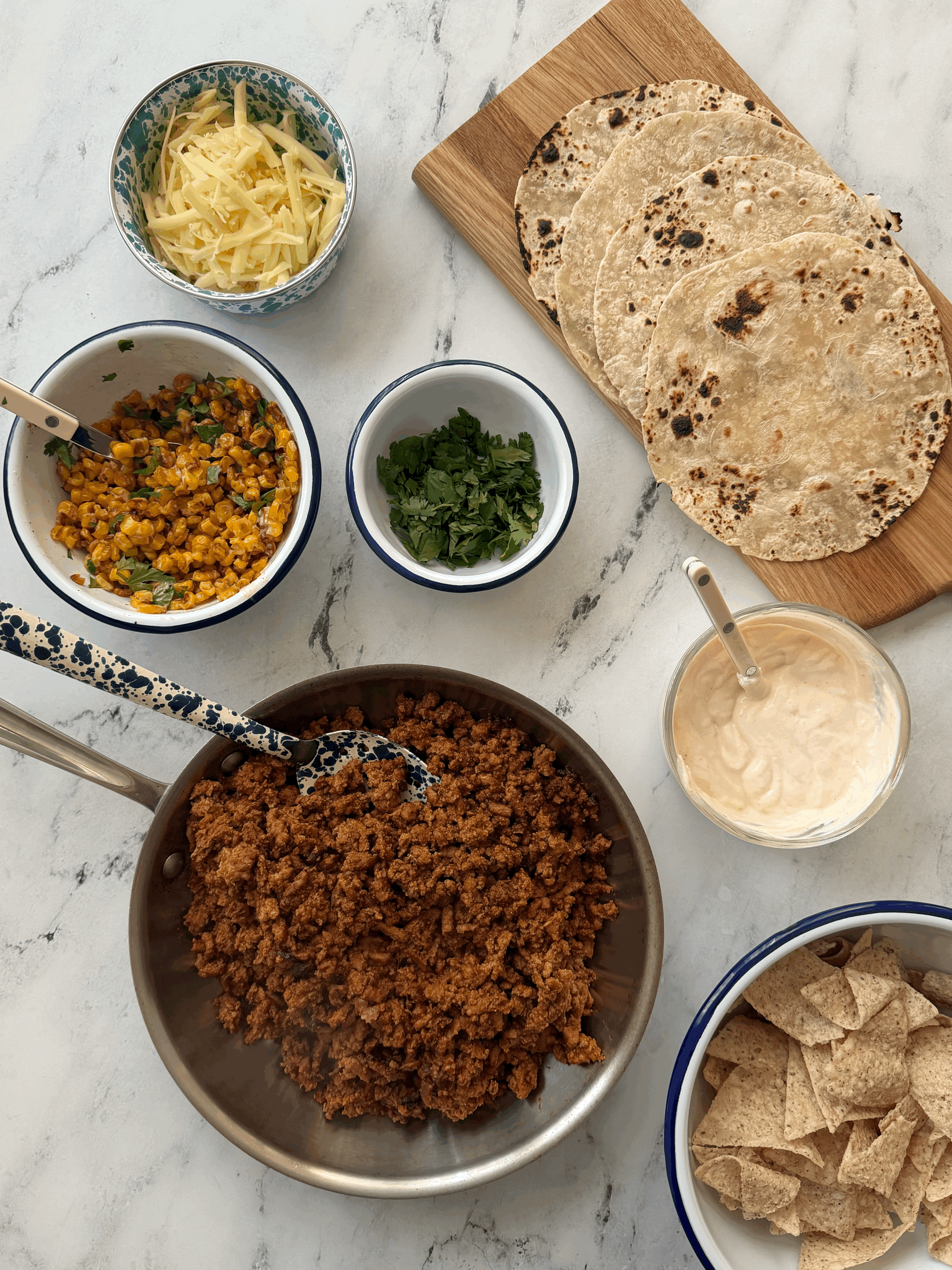 Turkey Taco Bowls with Mexican Street Corn