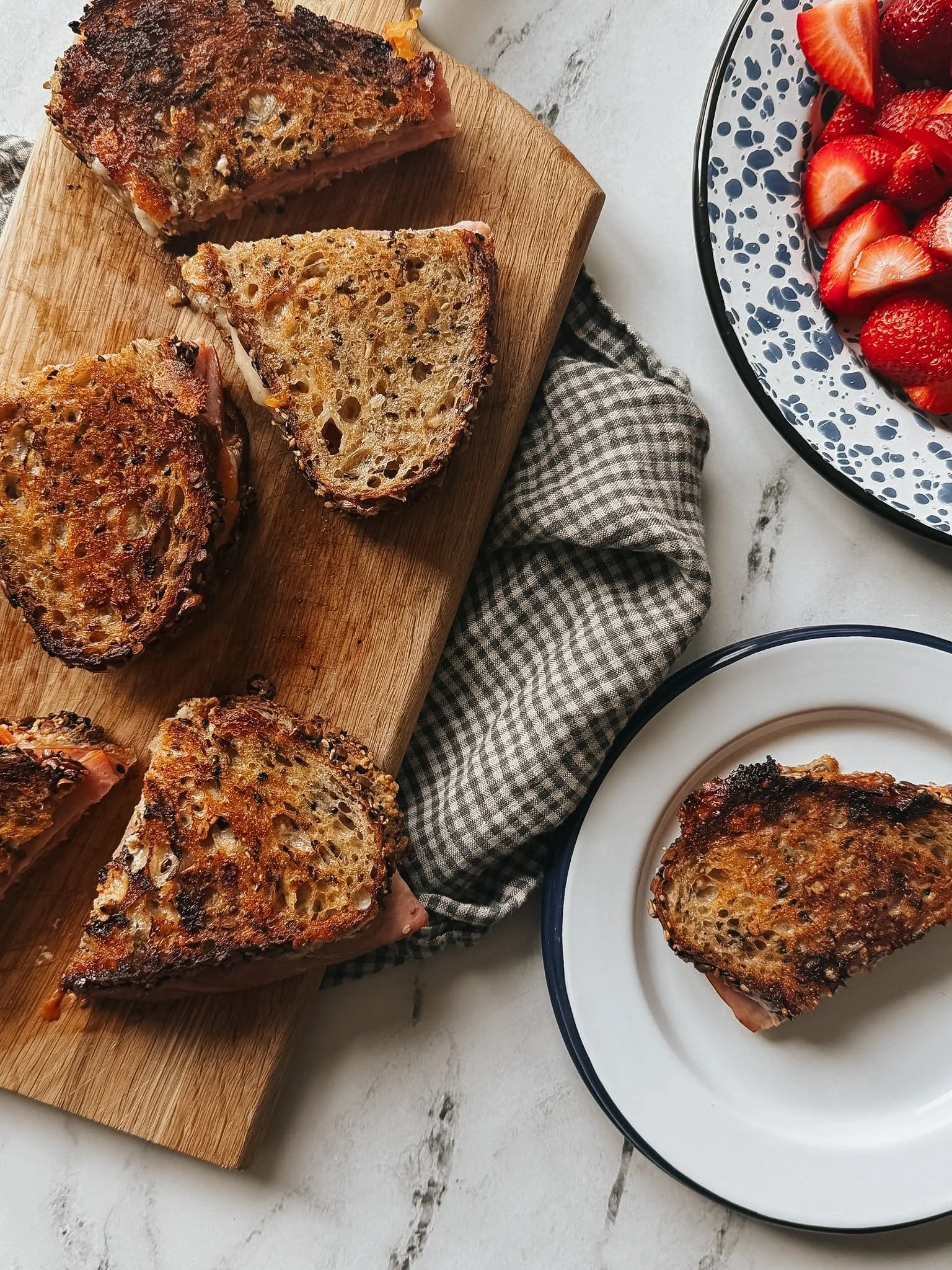 Ham &amp; Heirloom Tomato Toasties