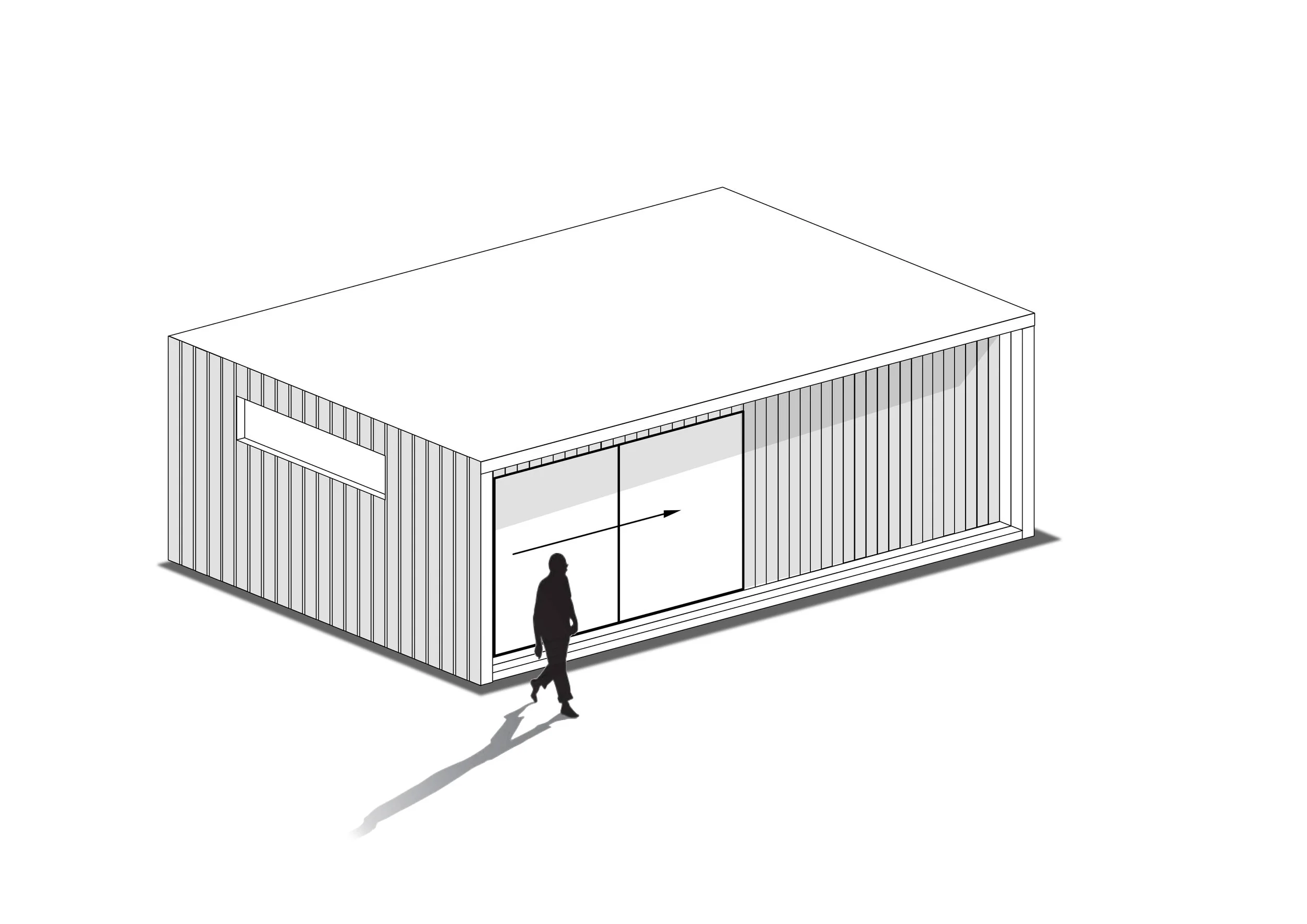 Illustration of the LUNA garden room, a larger multi-purpose garden room designed for flexible everyday use