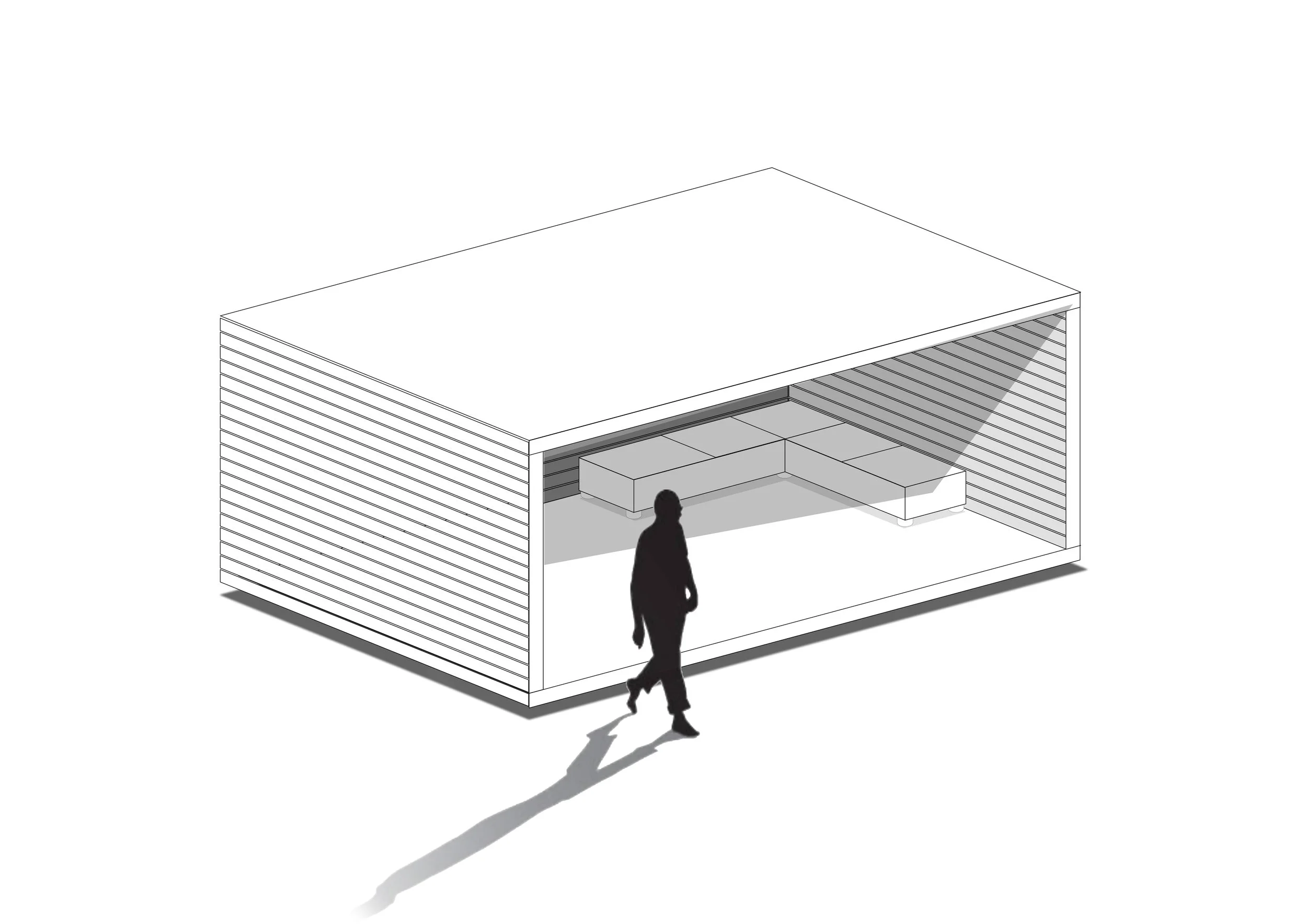 Open garden room creating a covered outdoor living space for relaxing and entertaining in the garden