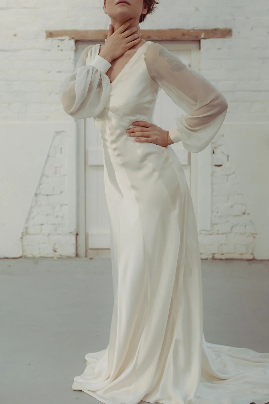 The Diadem Dress. Contemporary wedding dress with vintage details, cut