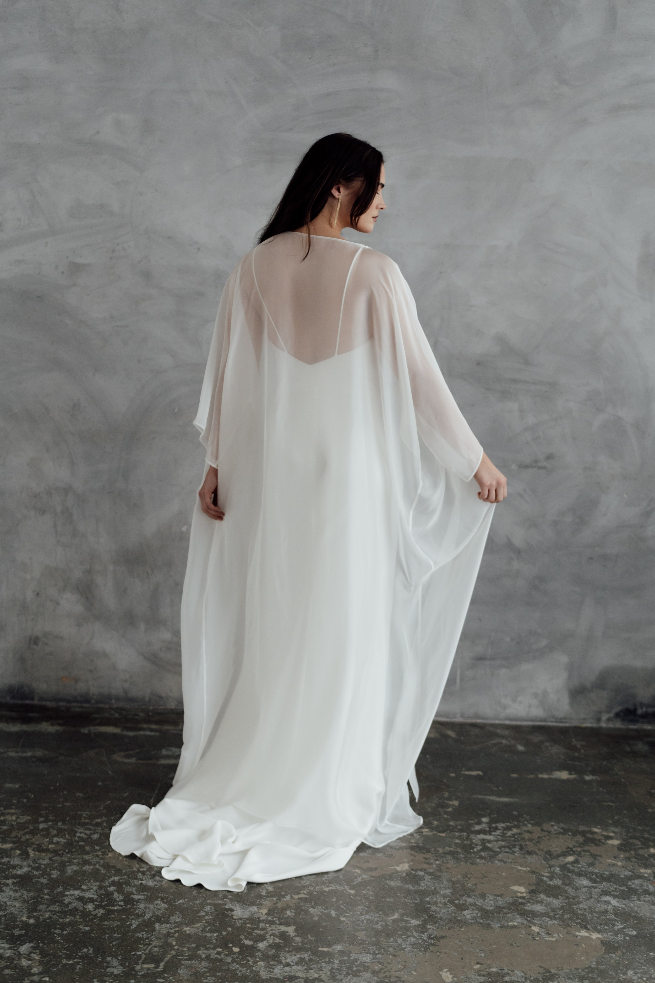 The Kimono Robe. A modern bridal cover-up kimono, cut from sustainable ...