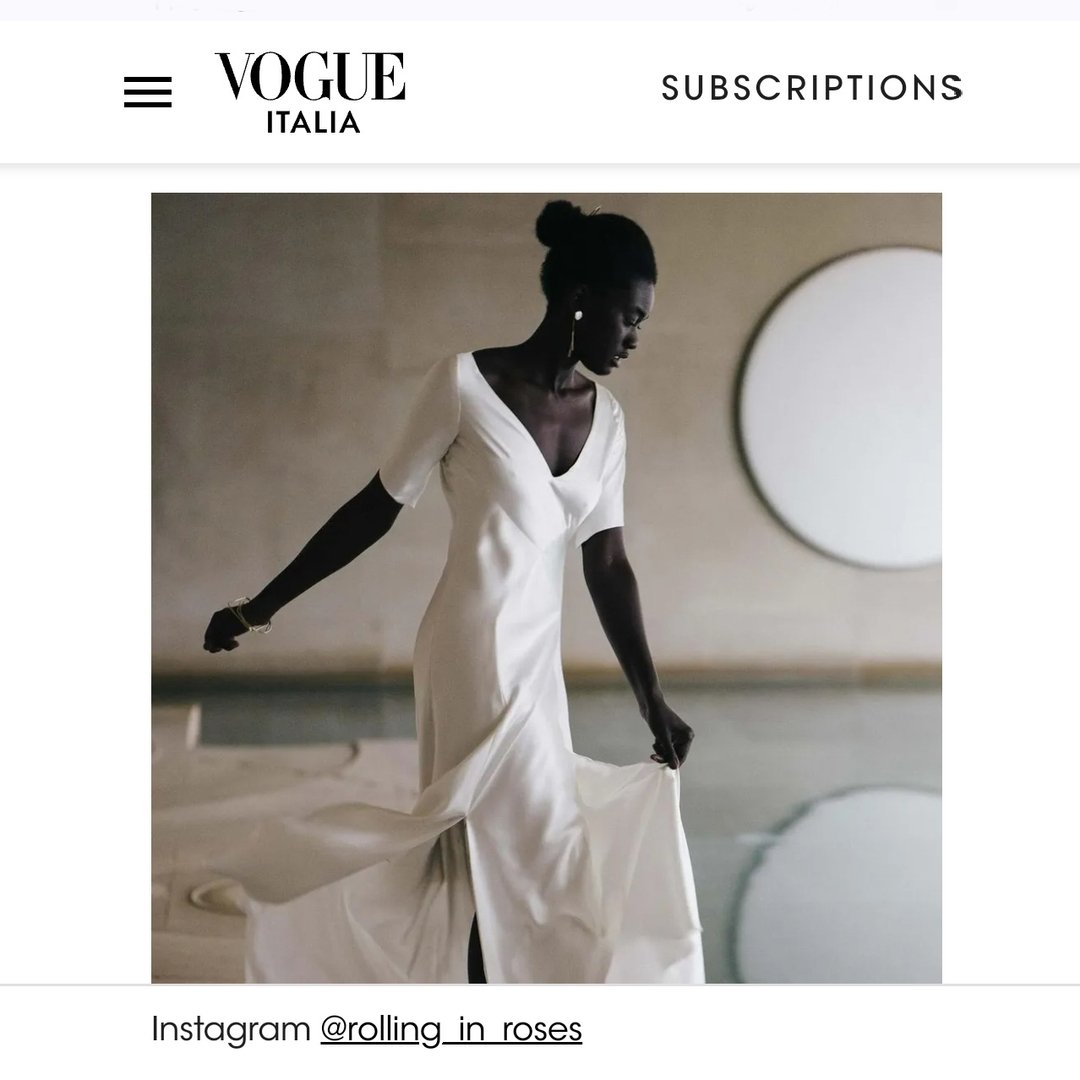 VOGUE ITALIA. Thrilled to have been featured by @vogueitalia as part of their coverage of Milan Bridal Week. I would say it's a dream come true, but I never even dared to dream I'd be mentioned by anyone at Vogue 🤍🤍🤍