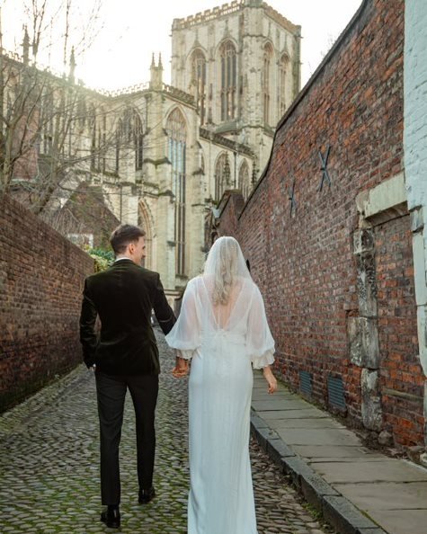 #RIRbride Eirill getting wed right here in the beautiful city of York in her Adrenaline Dress + Passion Blouse. Captured by 
 @heatherandhawthornweddings

#ThePassionBlouse #TheAdrenalineDress 
#lowbackweddingdress #bridalslipdress #bridalseparates #