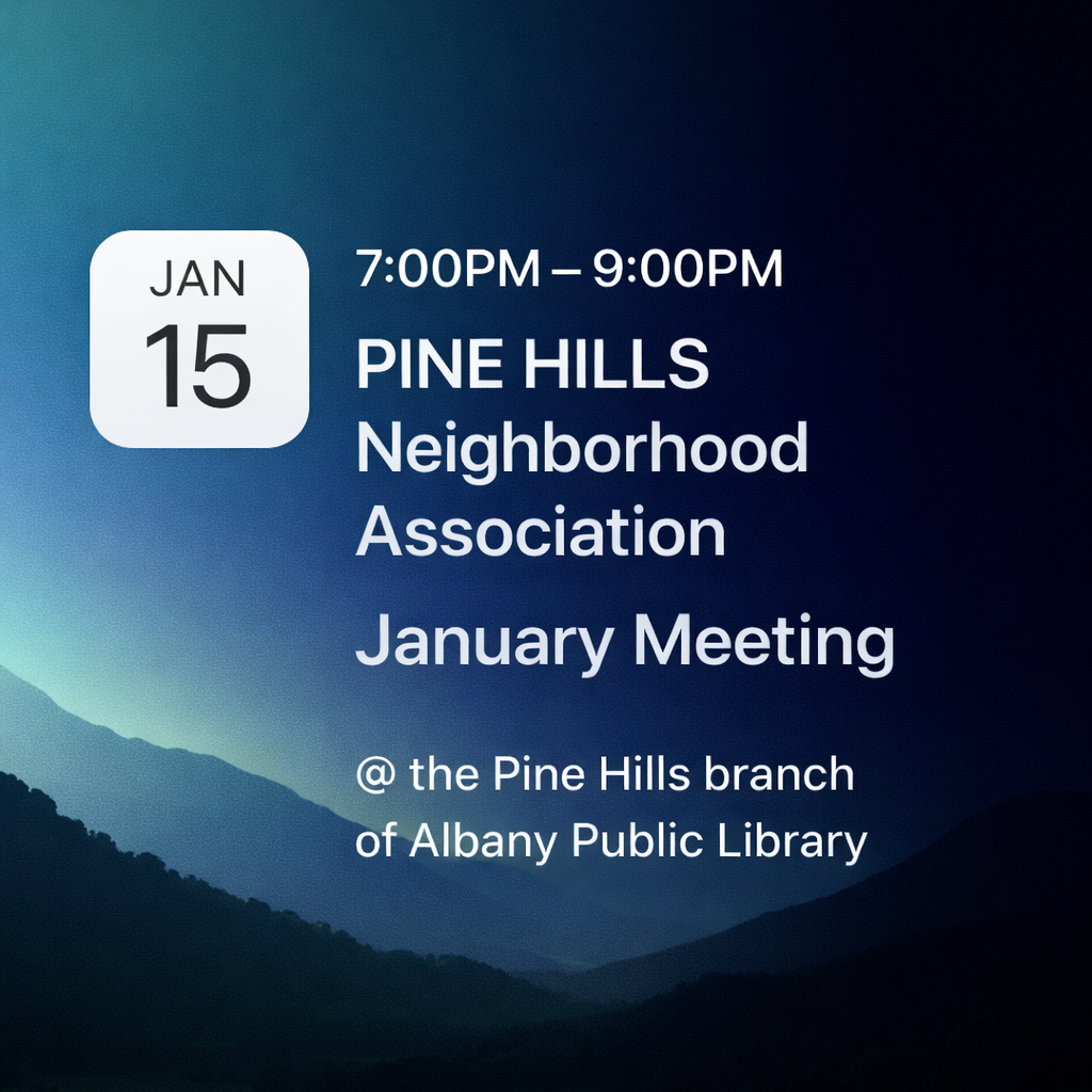 PINE HILLS     Neighborhood Association -January Meeting