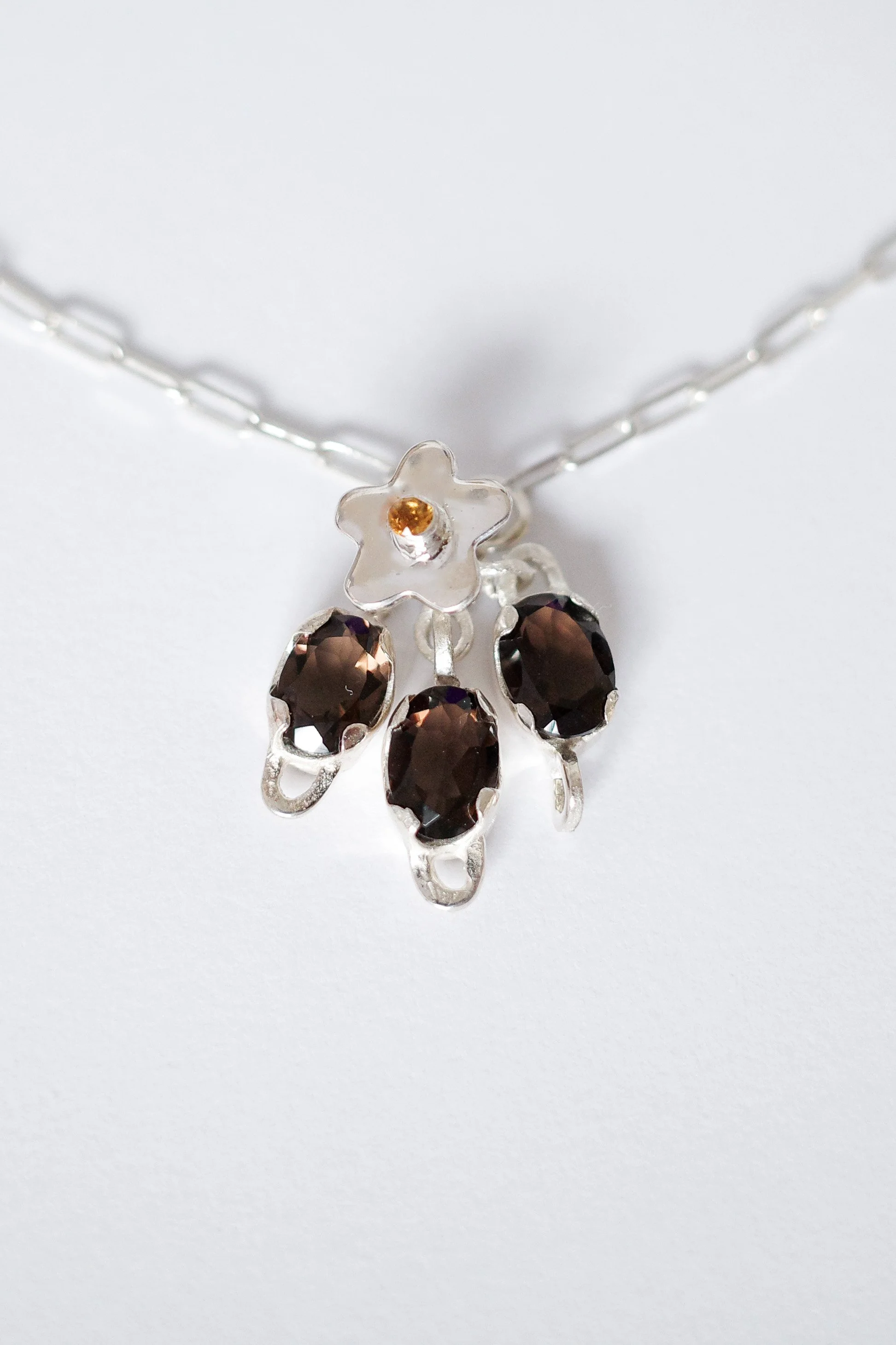 Smoky cluster necklace