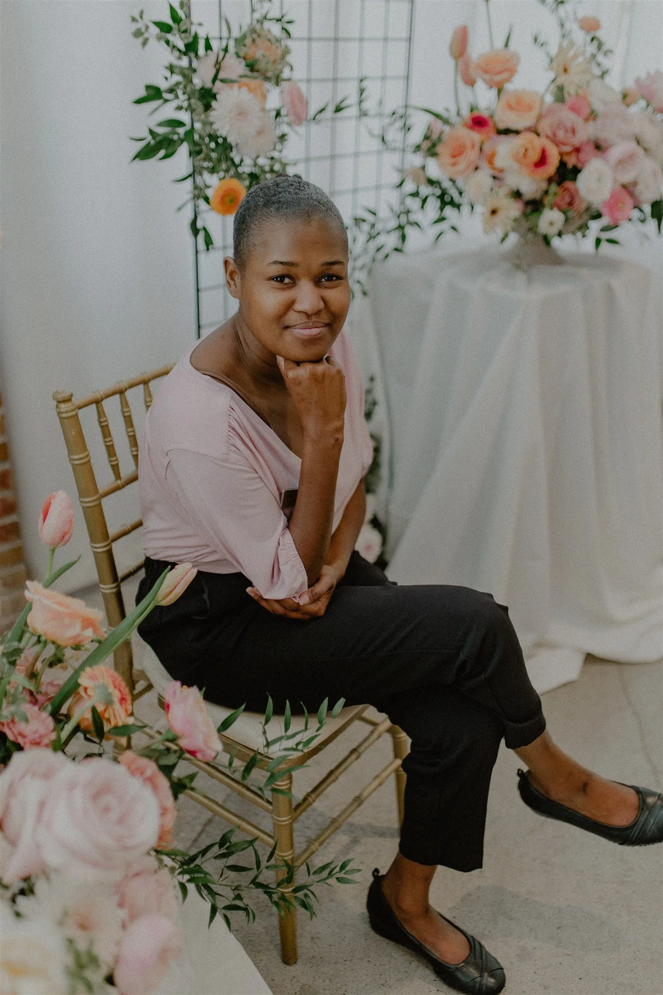 columbia mo photographer branding photography headshot of wedding vendor at wedding venue the atrium on tenth