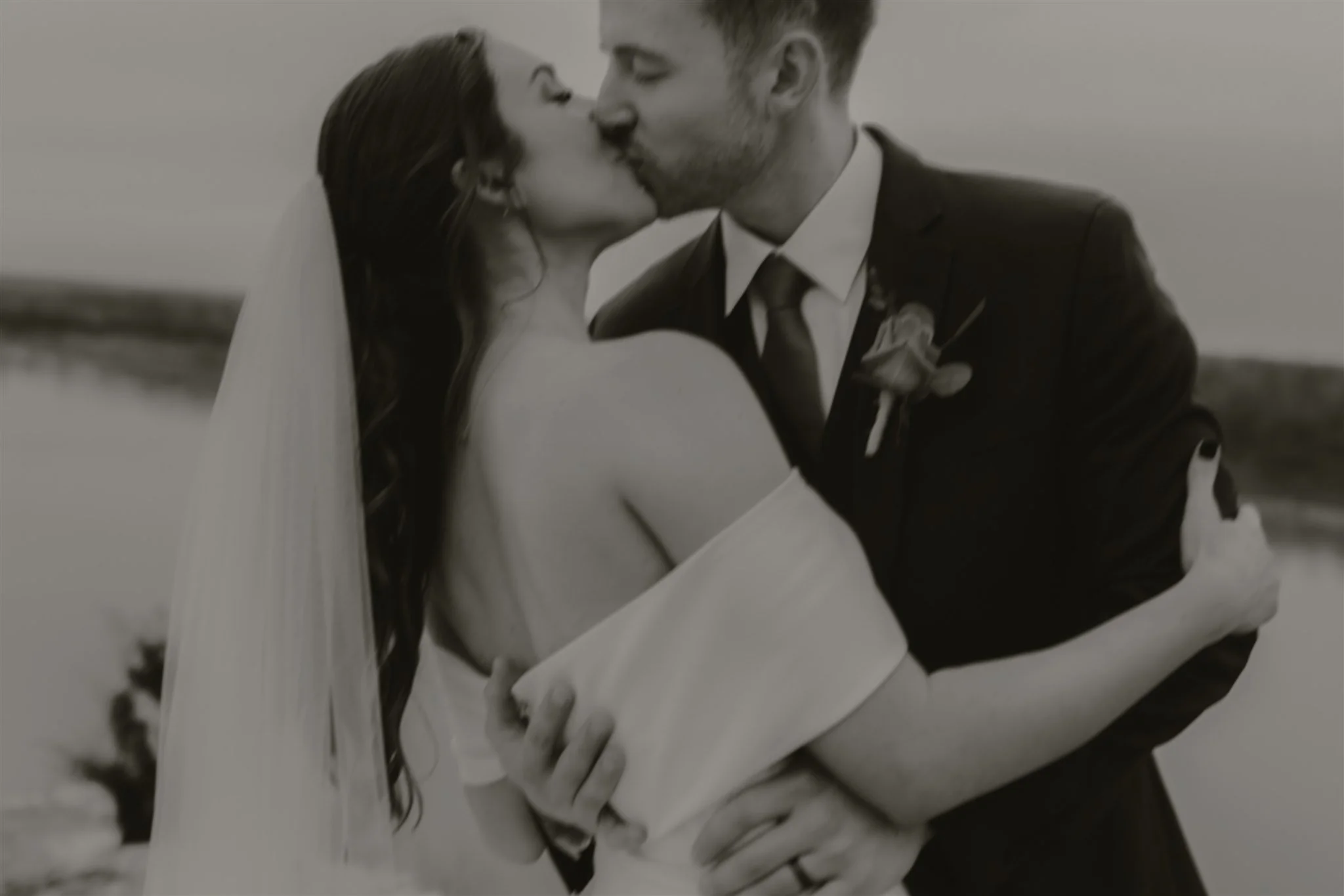Intimate wedding at Hermann Hills Weddings | Photo of bride and groom on overcast day | Liv Strange Photography | Columbia, MO Based Wedding & Elopement Photographer