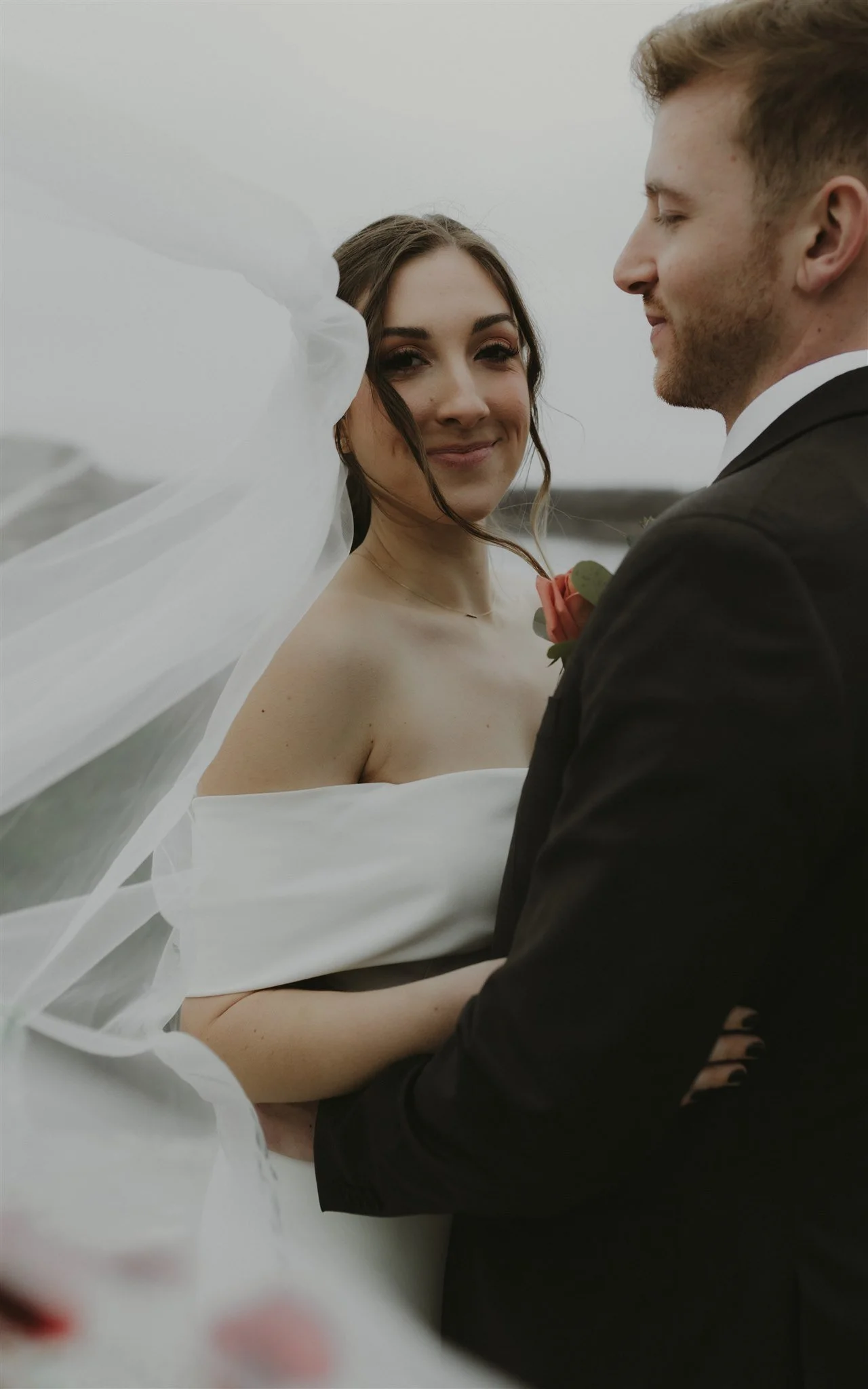 missouri elopement photography photo of bride in mountain with groom